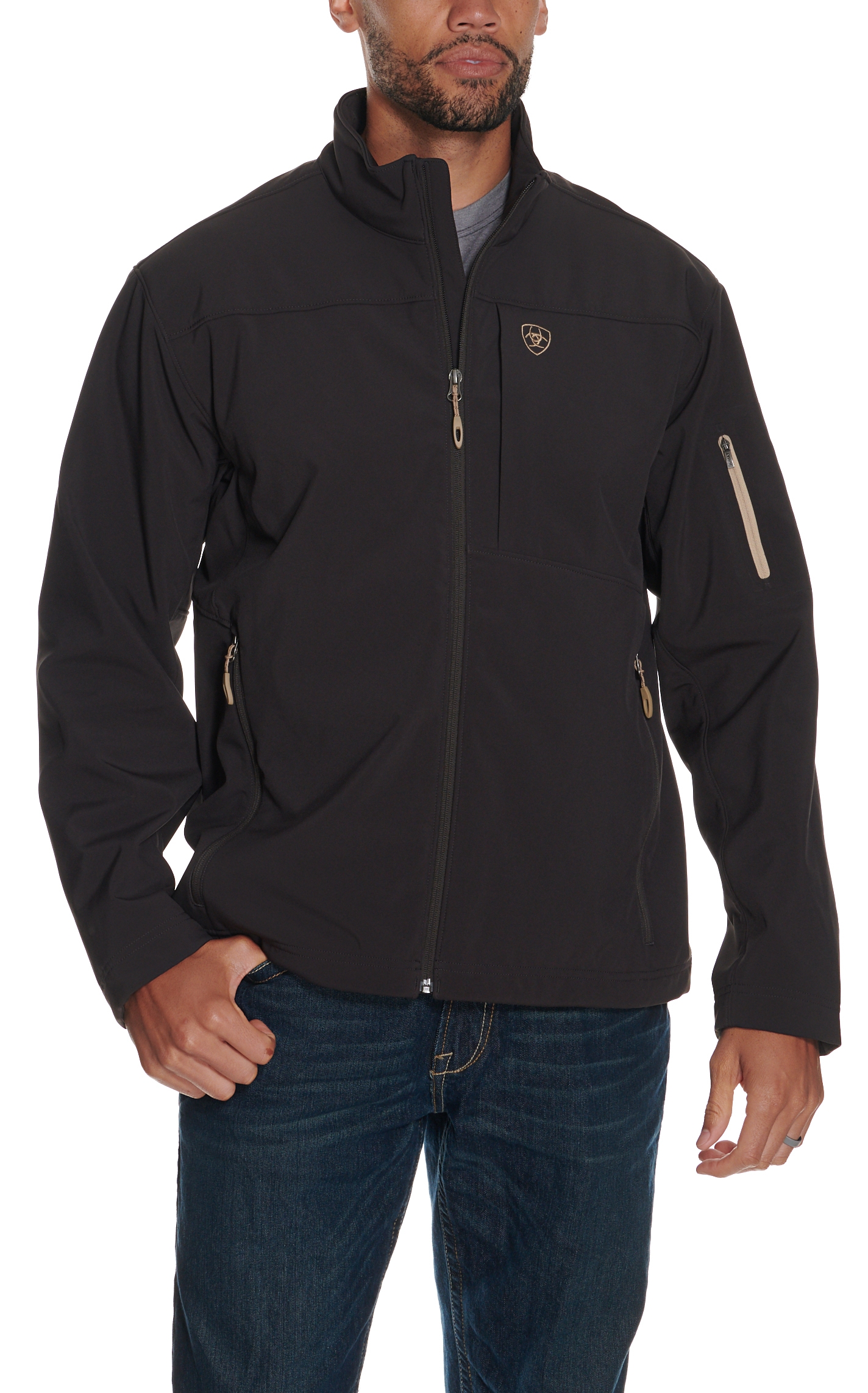Ariat Men's Vernon 2.0 Coffee Bean Softshell Jacket - Extended Size - Image 1