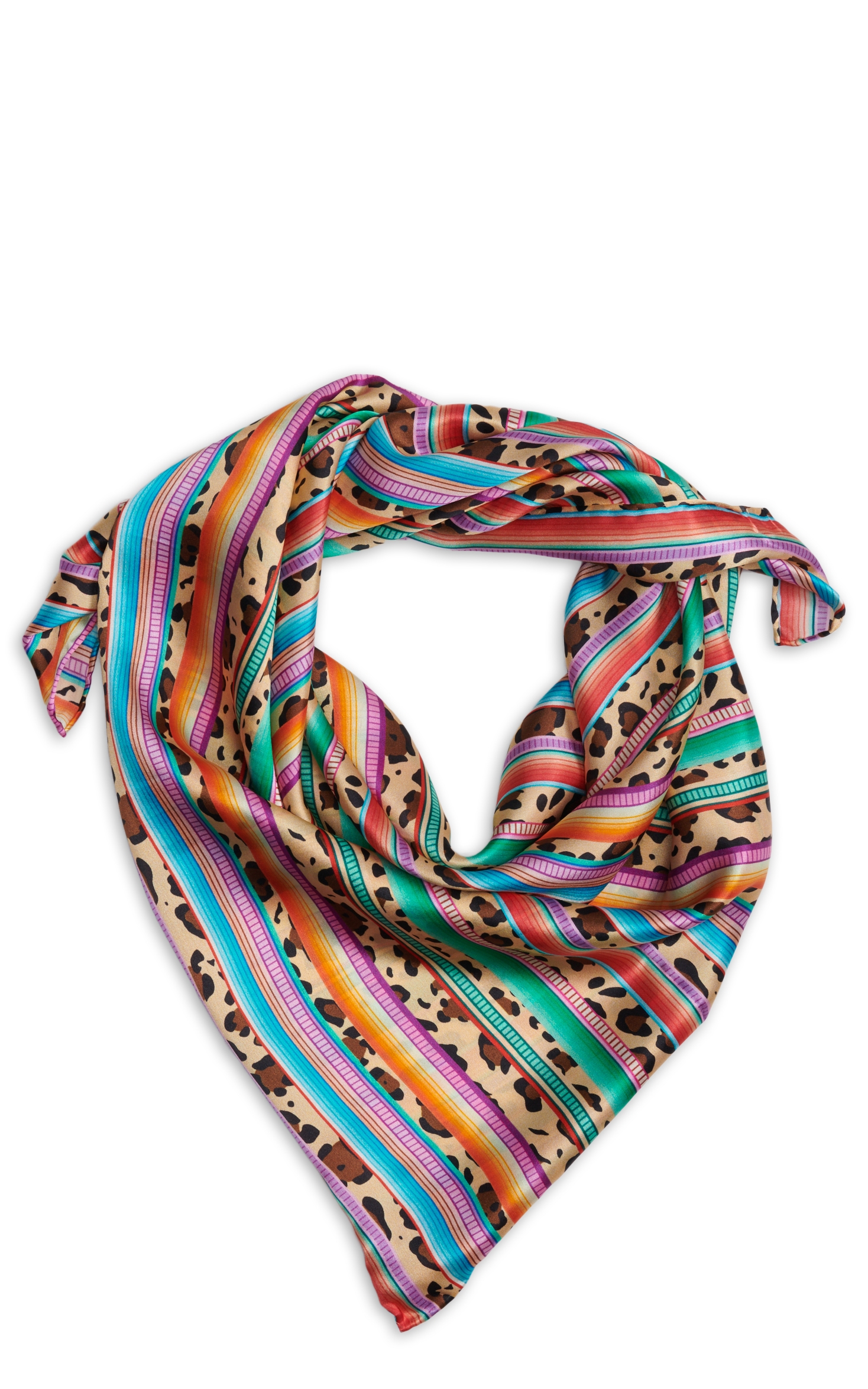 M&F Leopard Serape Stripes Wild Rags Scarf - Image 1