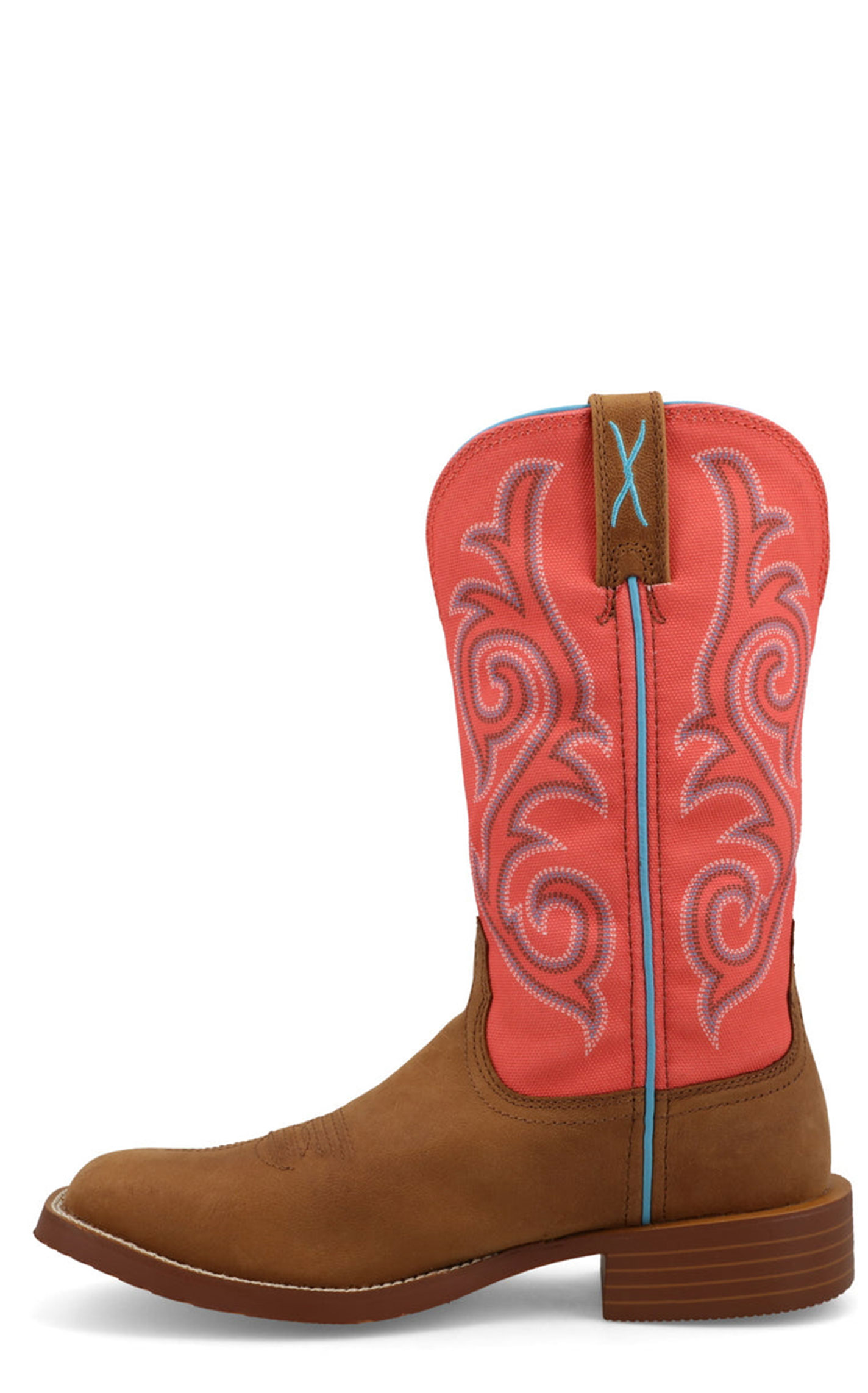 Twisted X Women's Tech X Distressed Saddle and Salmon CellStretch Wide Square Toe Cowboy Boots - Image 5