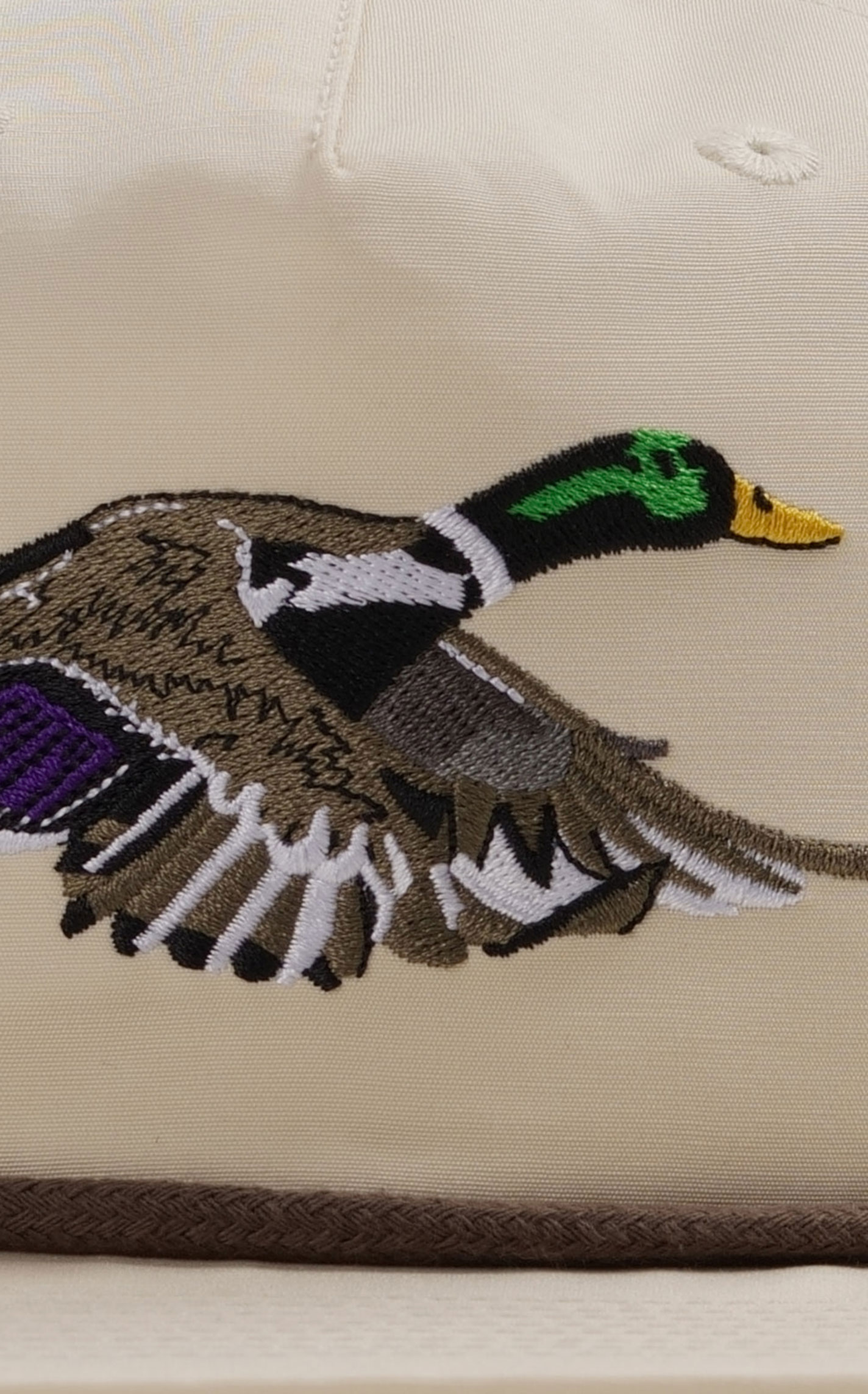 Duck Camp Mallard Ivory 5 Panel Flat Bill Cap - Image 1