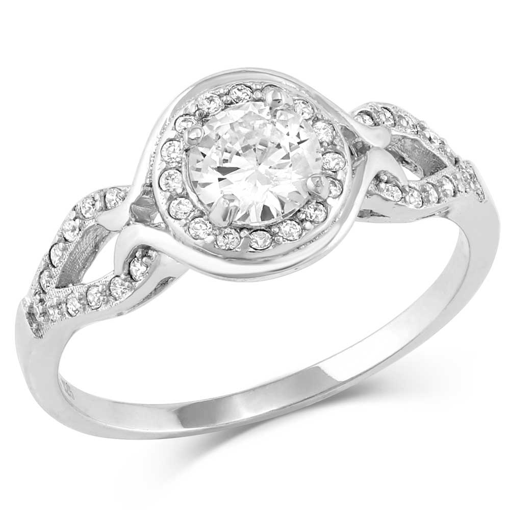 Montana Silversmiths Silver Cubic Zirconia Cluster Ring - Size 7 - Image 1