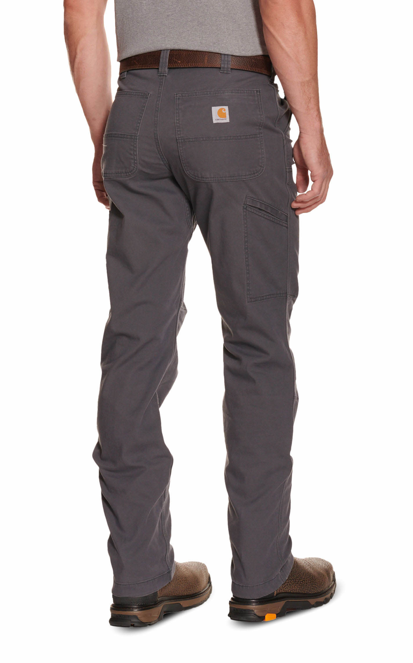 Carhartt Men's Shadow Gray Relaxed Fit Straight Leg Rugged Flex Stretch Canvas Double-Front Work Pants - Image 1