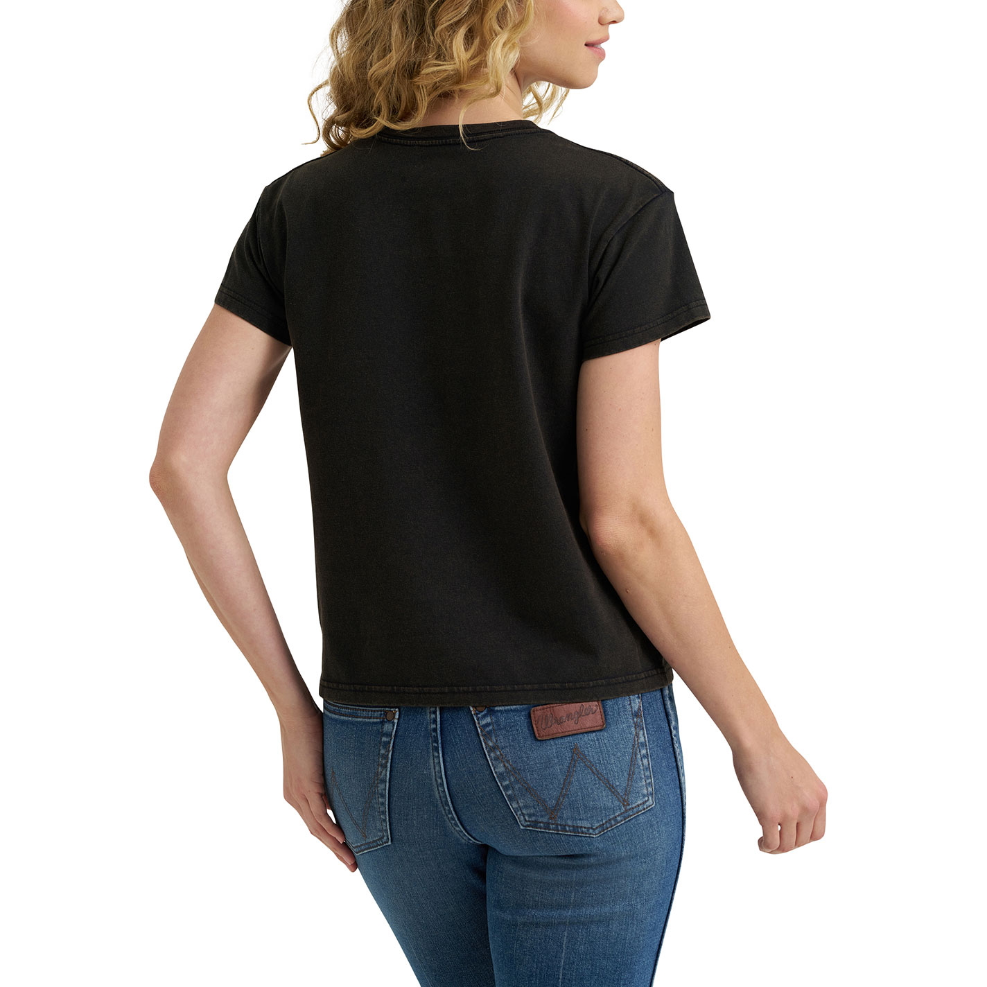 Wrangler Retro Women's Black Wrangler Jeans Graphic T-Shirt - Image 1