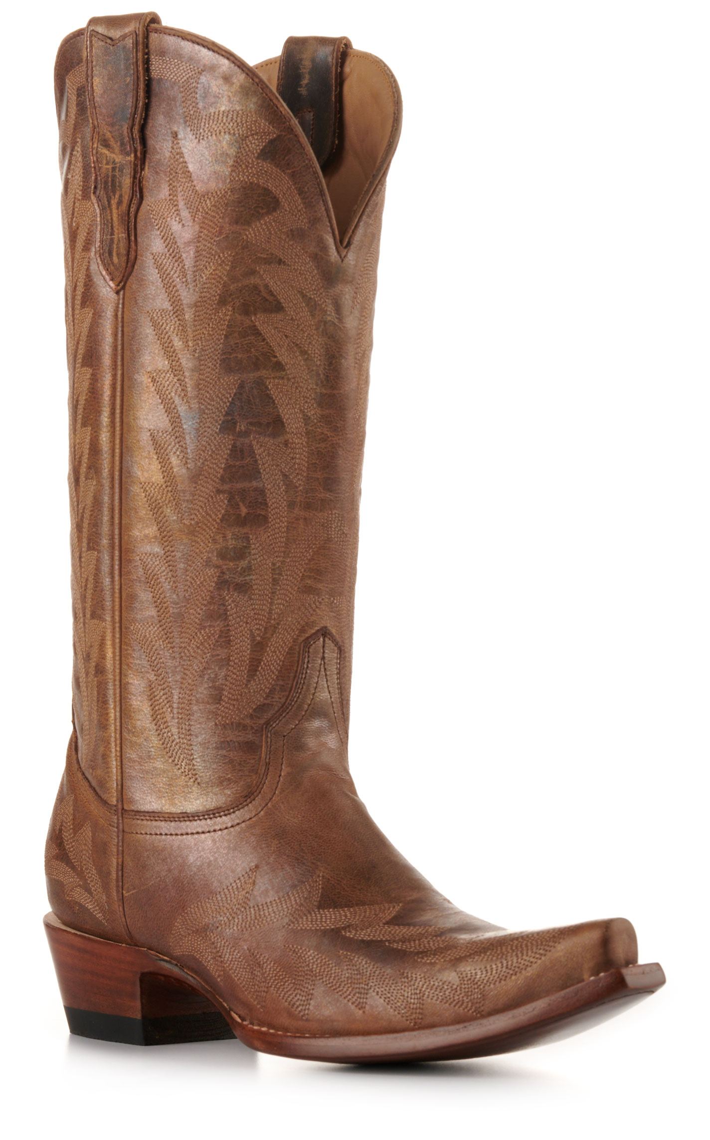 JRC & Sons Women’s McClain Petrol Metallic Leather Snip Toe Tall Cowboy Boots - Image 1
