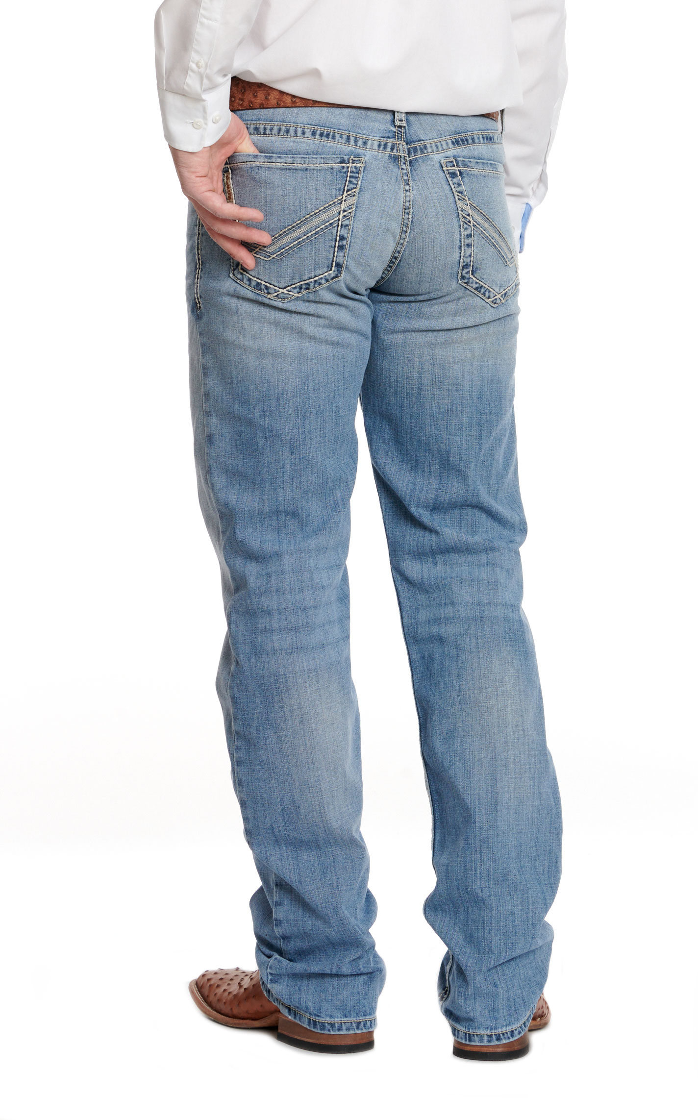 Cinch Men's Grant Light Stone Wash Mid Rise Relaxed Fit Bootcut Jeans - Image 1