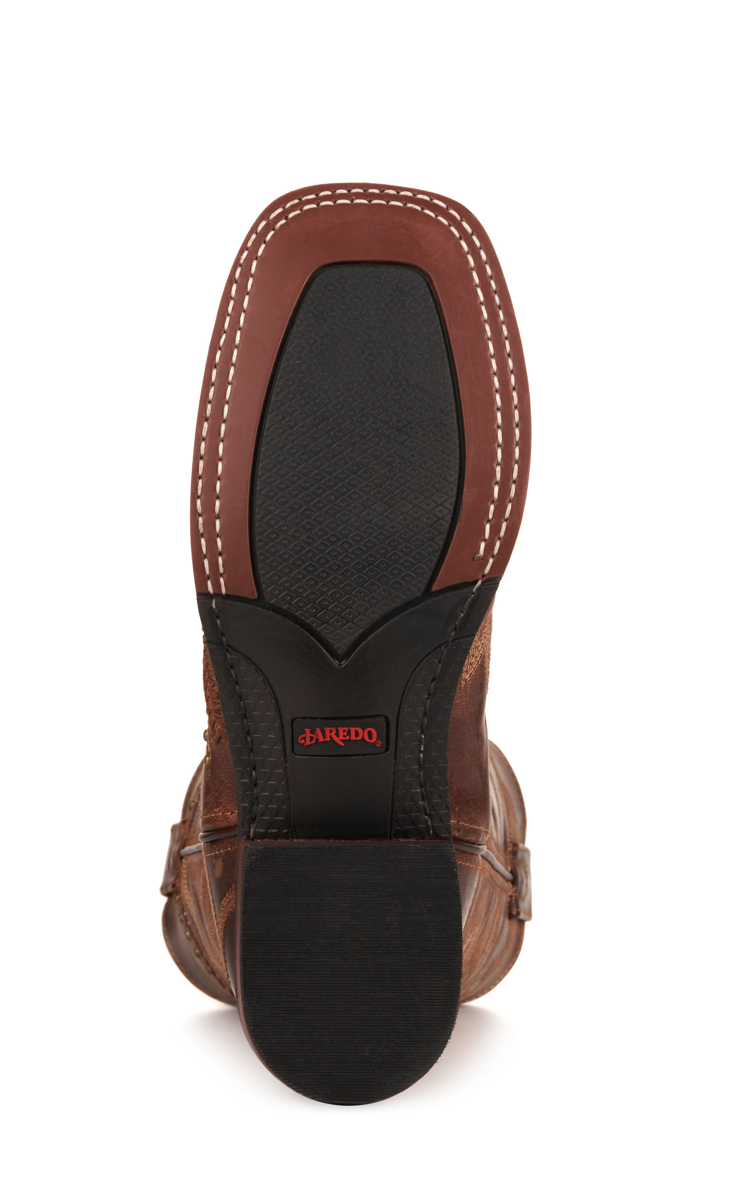Laredo Women's Charli Brown with Lacing and Studs Wide Square Toe Cowboy Boots - Image 1