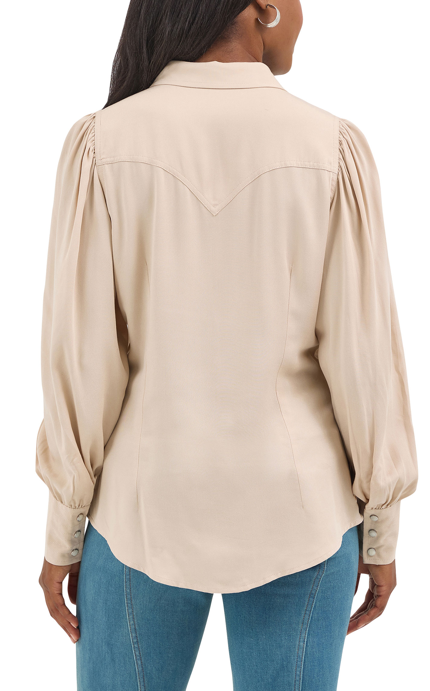 Wrangler Retro Women's Buff Poet Sleeve Western Shirt - Image 1