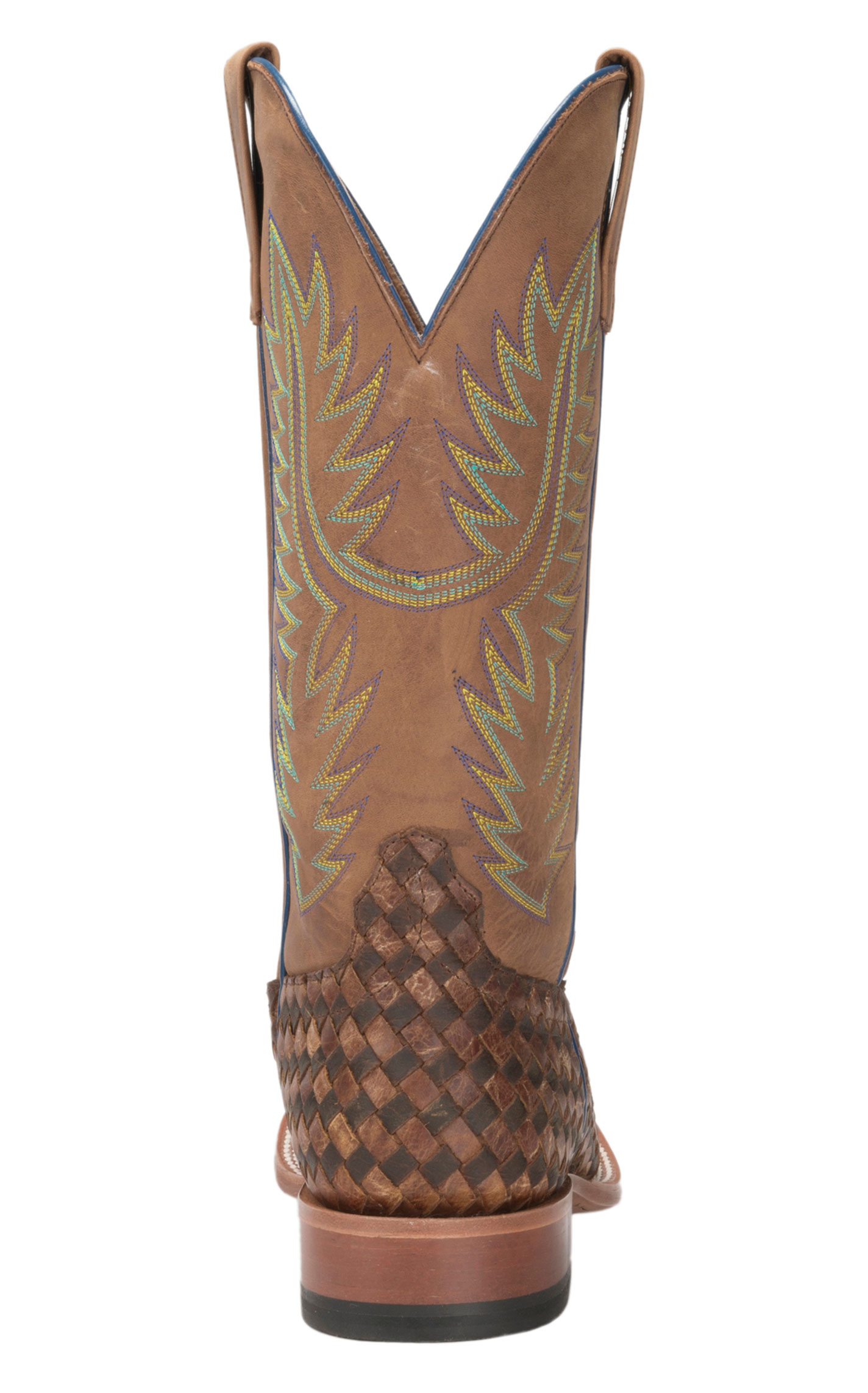 Anderson Bean Men's Horse Power Toast & Honey Woven Square Toe Boots - Image 1