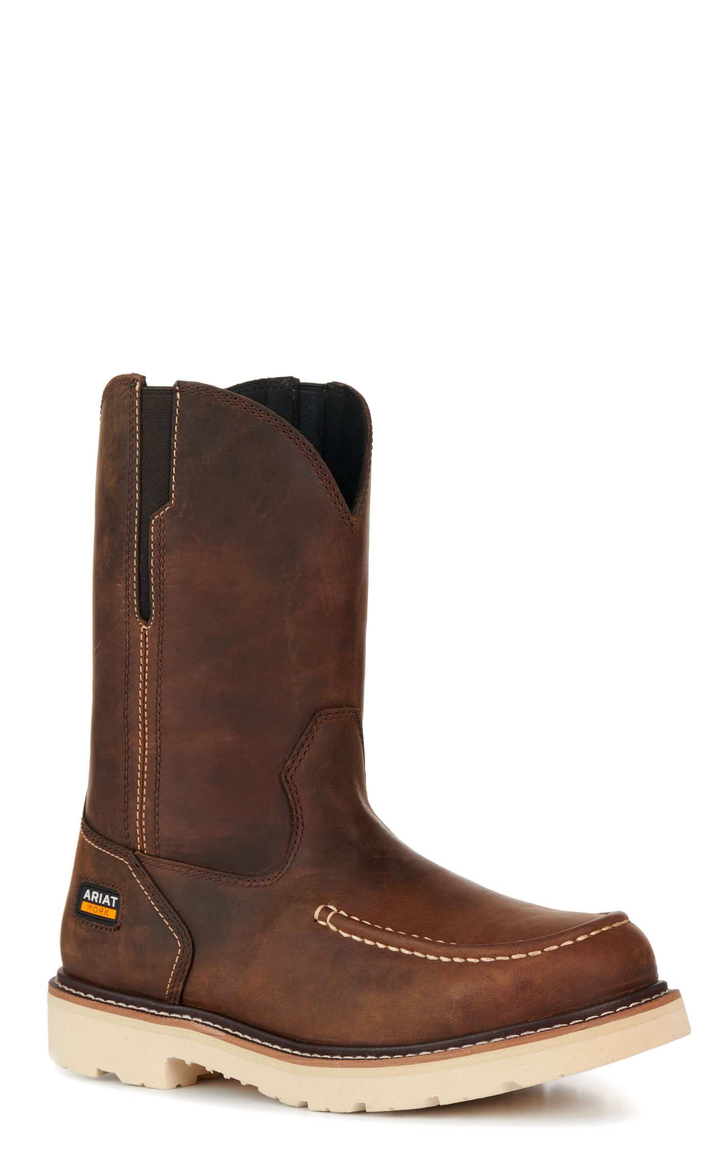 Ariat Men's Distressed Brown Rebar Lift Moc Soft Toe Work Boots - Image 1