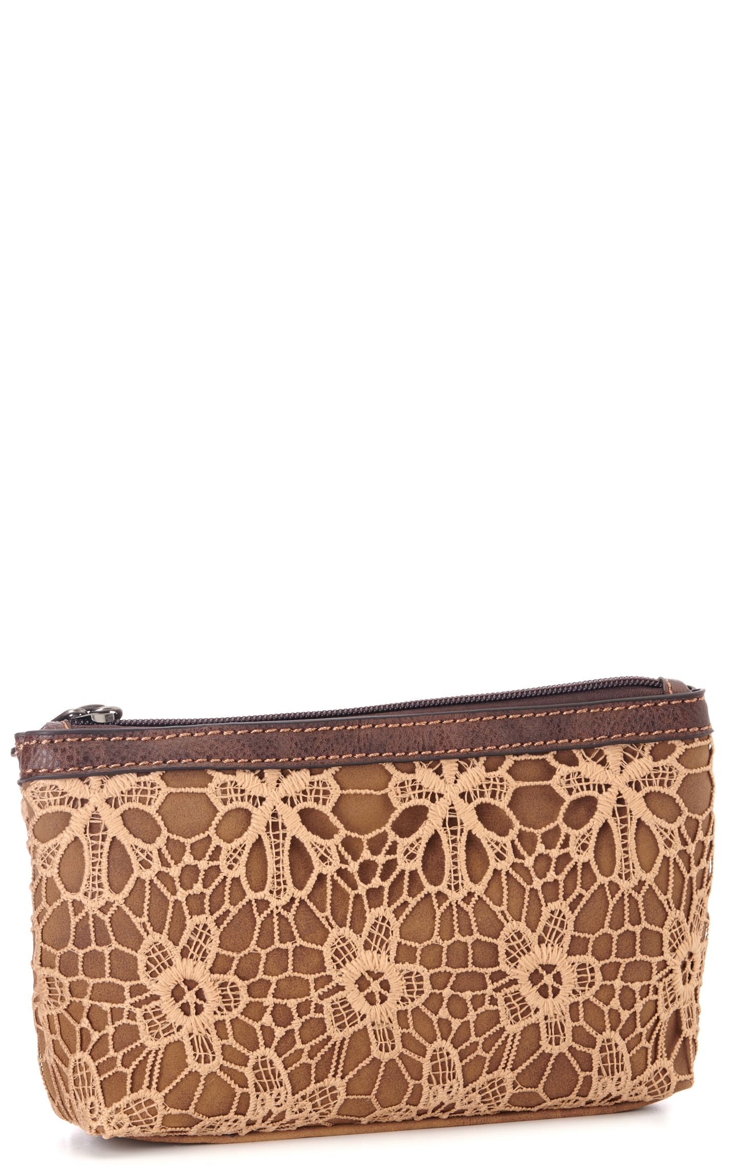 Justin Brown with Cream Lace Cosmetic Bag - Image 1