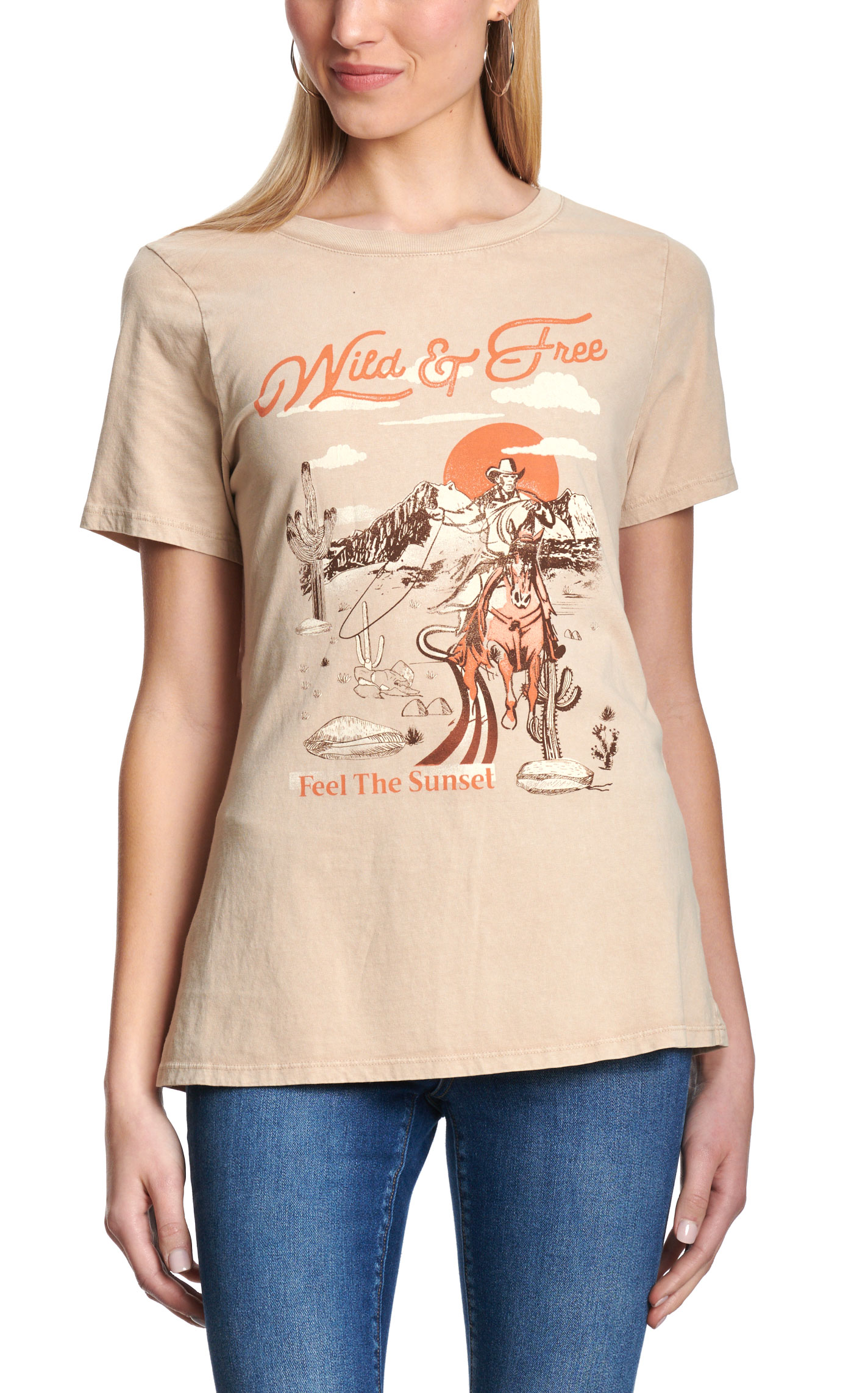 R. Rouge Women's Khaki Wild & Free T-Shirt - Image 1