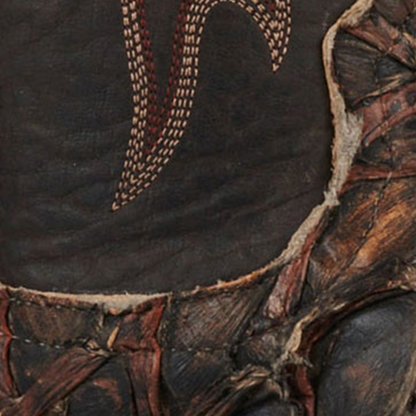 Anderson Bean Men's Black and Rusty Brown Big Bass Wide Square Toe Exotic Cowboy Boot - Image 1