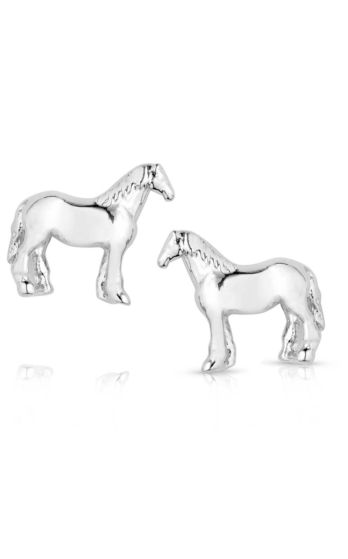 Montana Silversmiths Silver Quarter Horse Earrings - Image 1