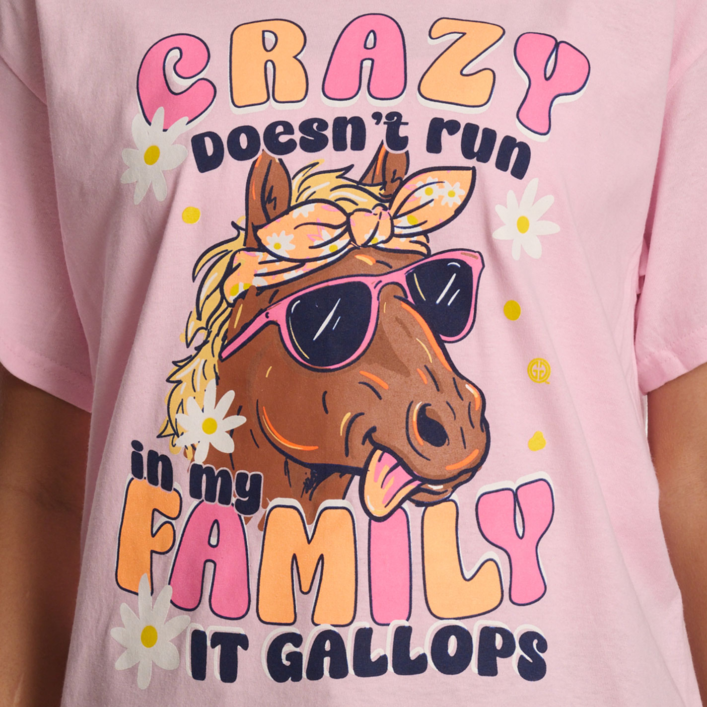 Girlie Girl Originals Women's Pink Crazy Family Graphic T-Shirt - Image 1