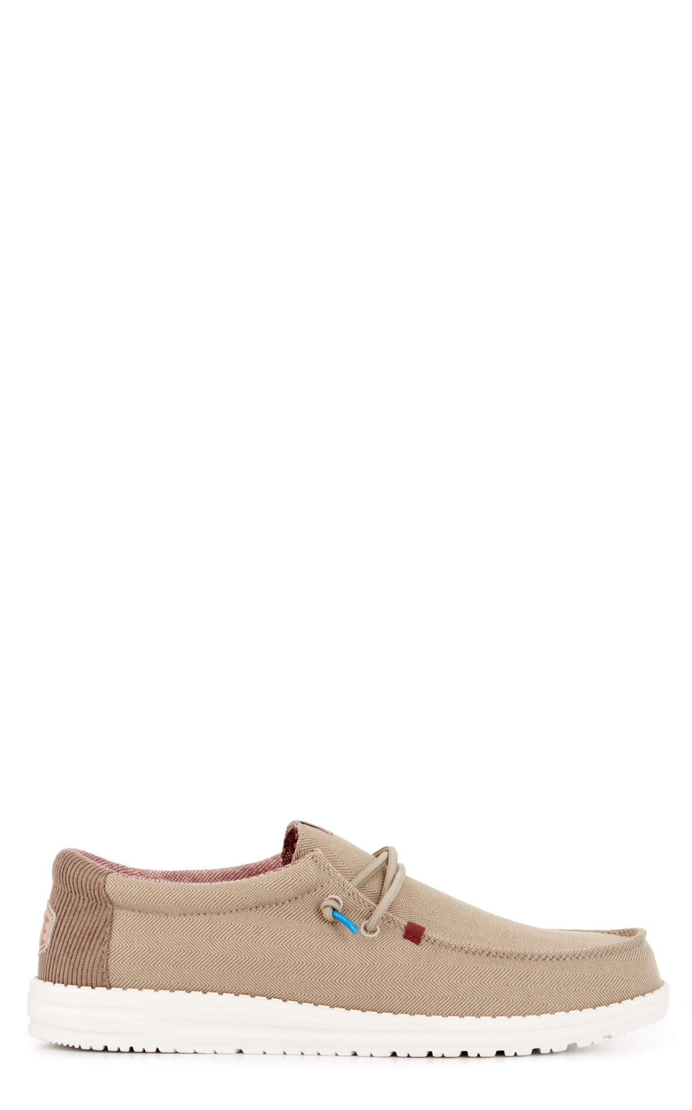 Hey Dude Men's Wally Herringbone Khaki Lace Up Casual Shoes - Image 1