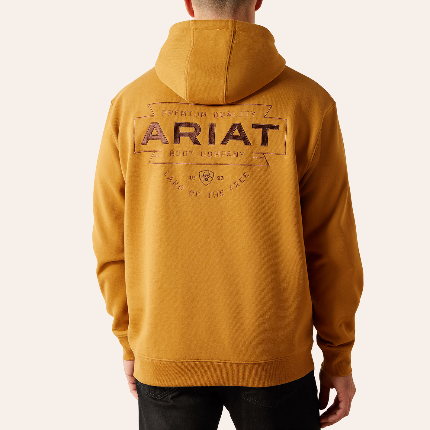 Ariat Men's Southwest Simple Buckle Bone Brown Logo Hoodie - Image 1
