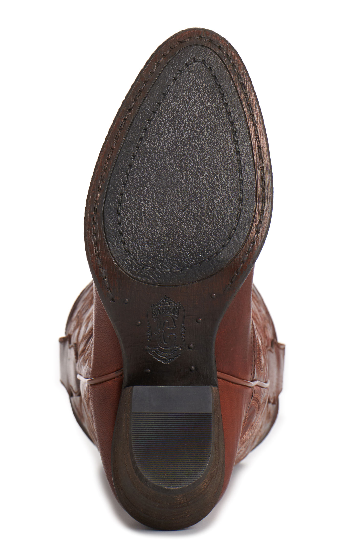 Rockin' C Women's Brown Classic Stitch Round Toe Cowboy Boots - Image 1