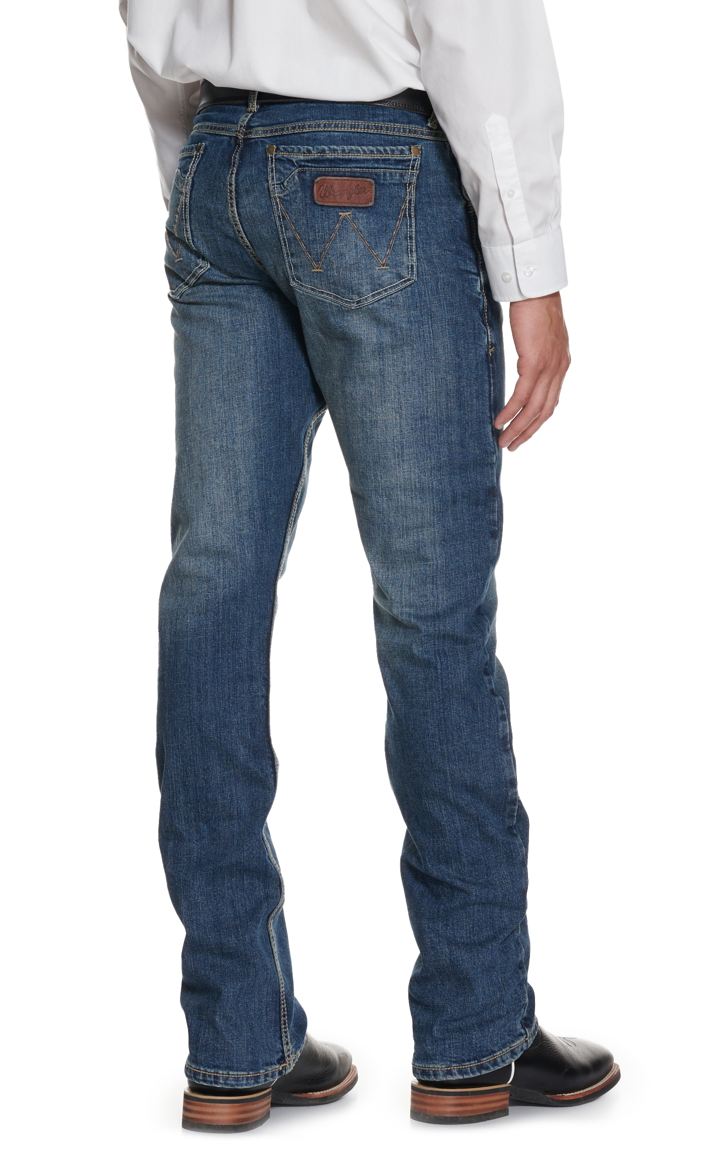 Wrangler Retro Men's Dark Wash Low Rise Boot Cut Jeans - Image 1