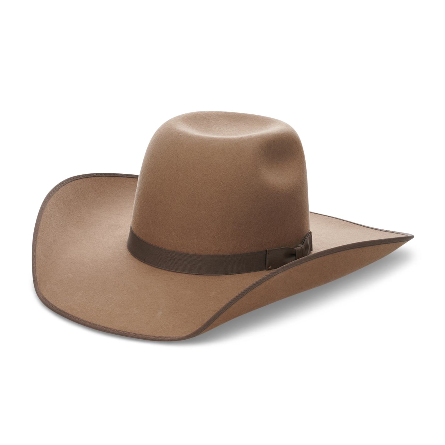 Cavender's 3X Pecan Brick Crown with Self Band Wool Cowboy Hat - Image 1