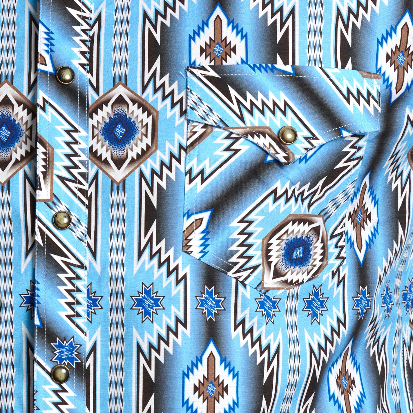 Panhandle Men’s Blue Aztec Print Western Shirt - Image 1