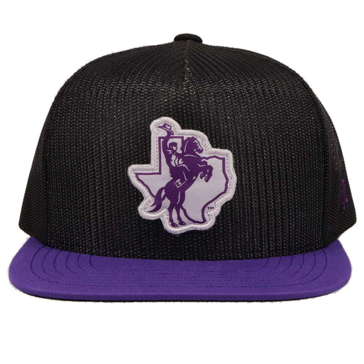 Hooey Collegiate Collection Black & Purple TSU Mascot Patch Flat Bill Cap - Image 1