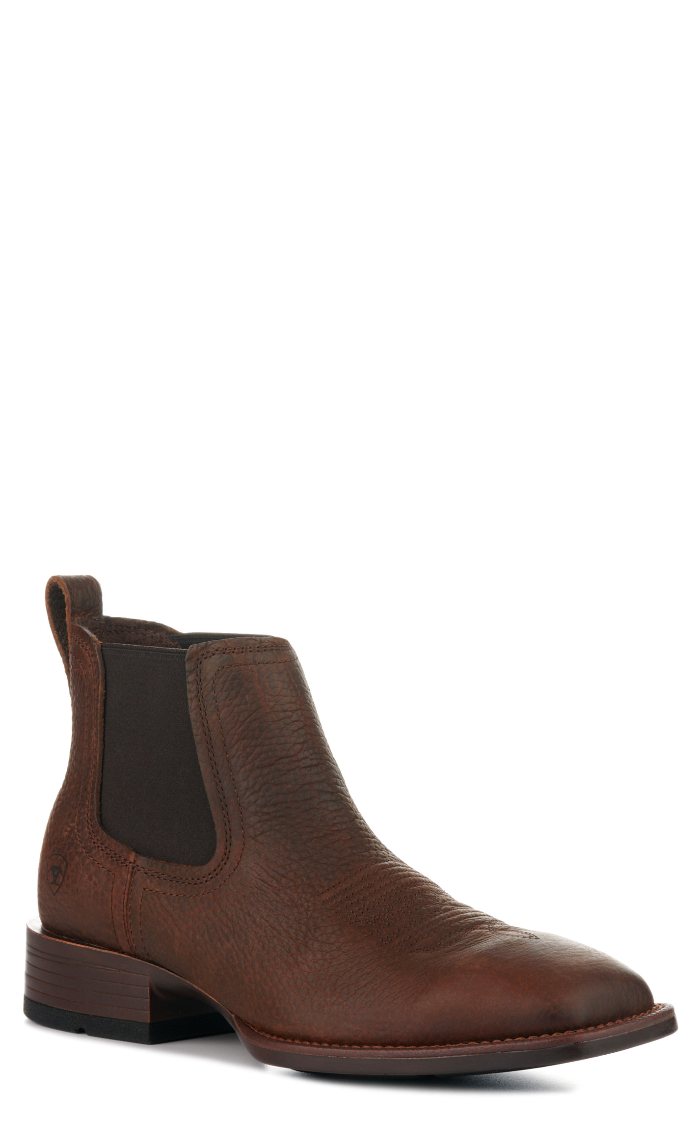 Ariat Men's Booker Ultra Oiled Brown Bantamweight Wide Square Toe Chelsea Boots - Image 1