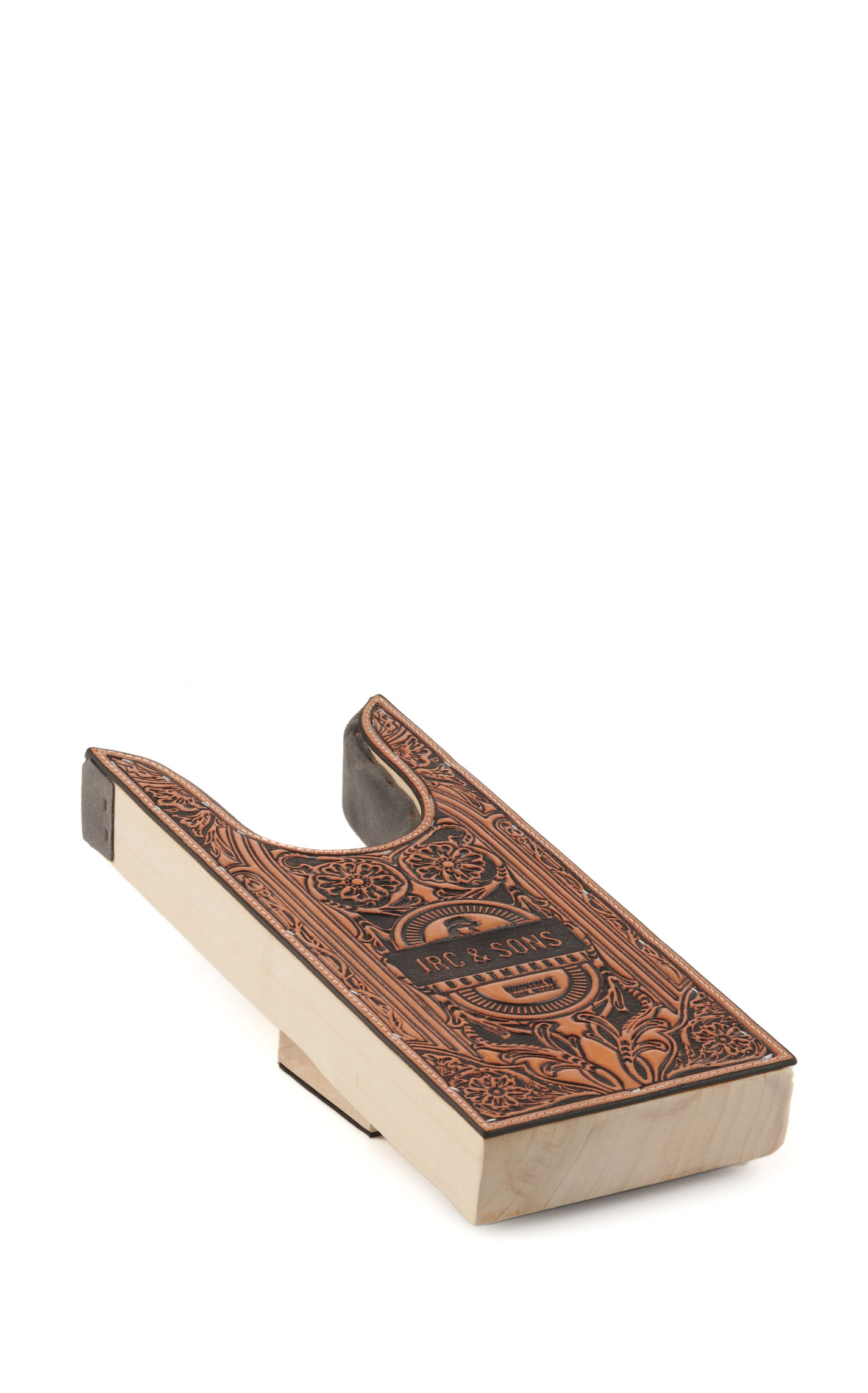 Cavender's Natural Tan Diamond and Oak Leaf Embossed JRC Leather Boot Jack - Image 1