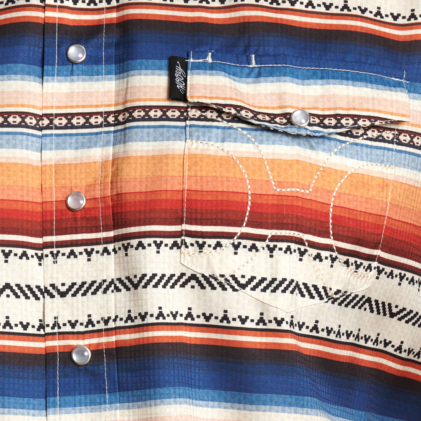 Hooey Men's Sunset & Blue Serape Stripe Print Western Shirt - Image 1