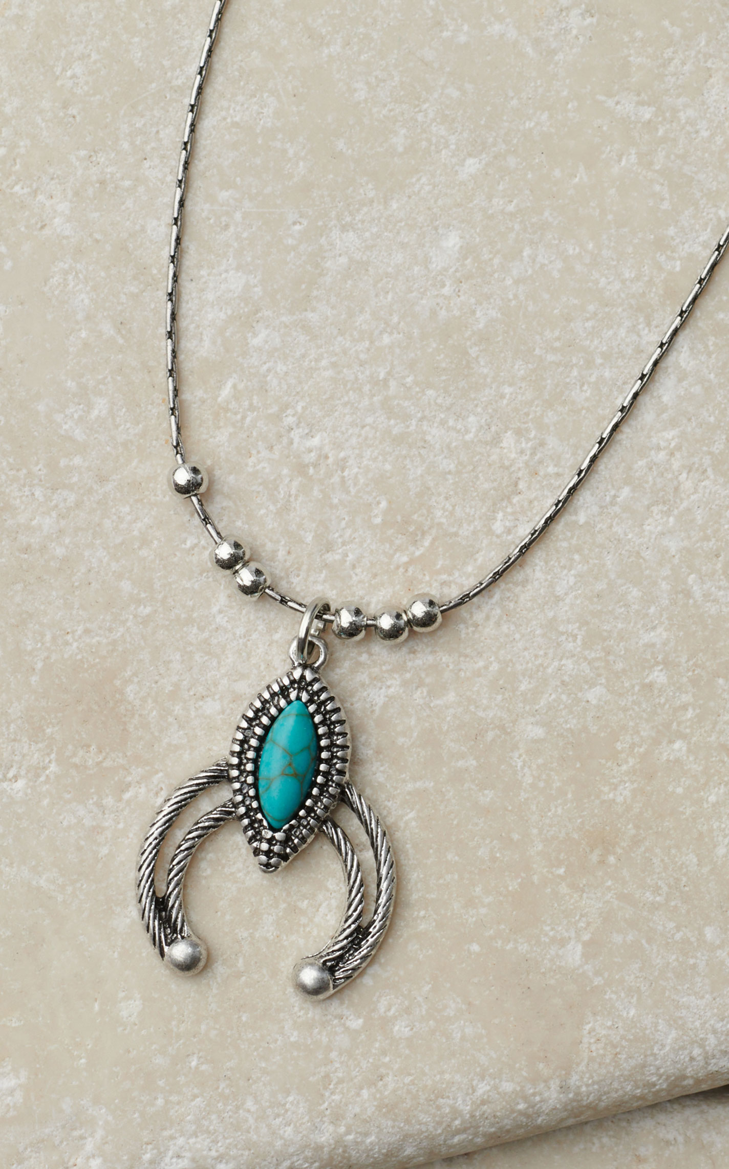 Cowgirl Confetti Silver Rope & Turquoise Pendant Necklace  - Image 1