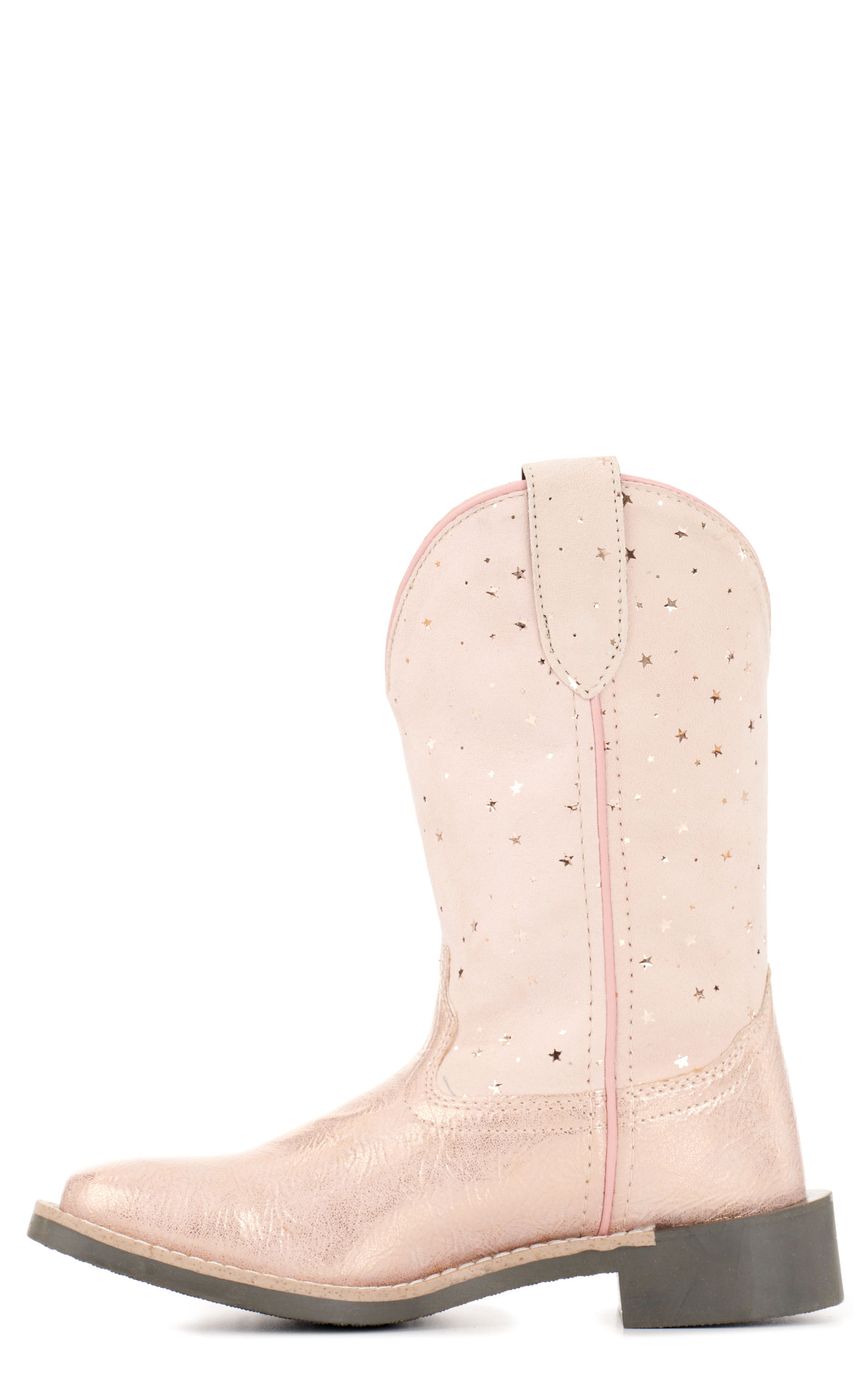Smoky Mountain Youth Starlight Pink with Stars Wide Square Toe Cowboy Boots - Image 1