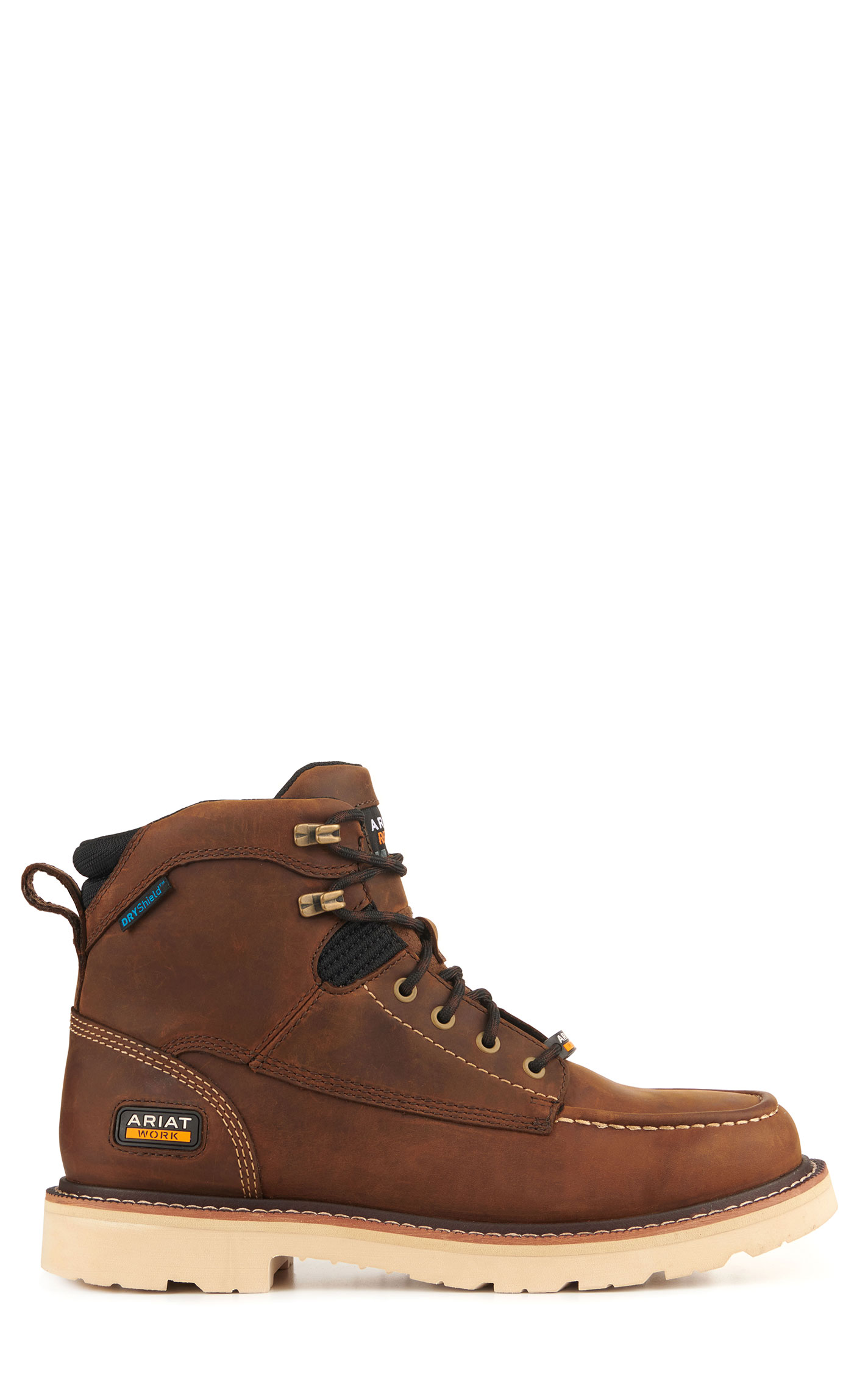 Ariat Men's Rebar Lift Distressed Brown H20 SmartLite Round Toe Lace Up Work Boots - Image 1