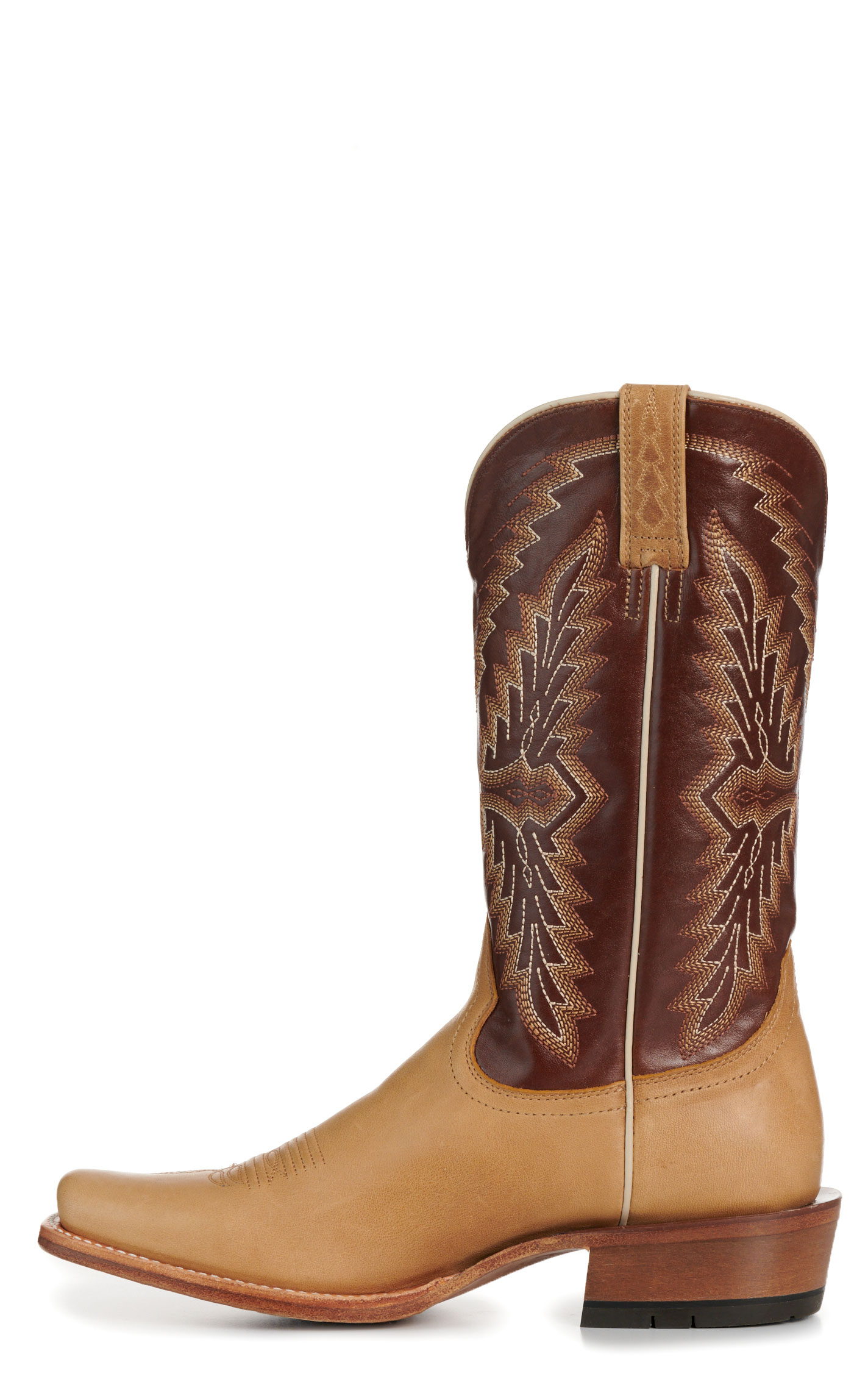 Ariat Men’s Futurity Showman Flaxen Tan and Chocolate TekStep Cutter Toe Cowboy Boots - Image 1
