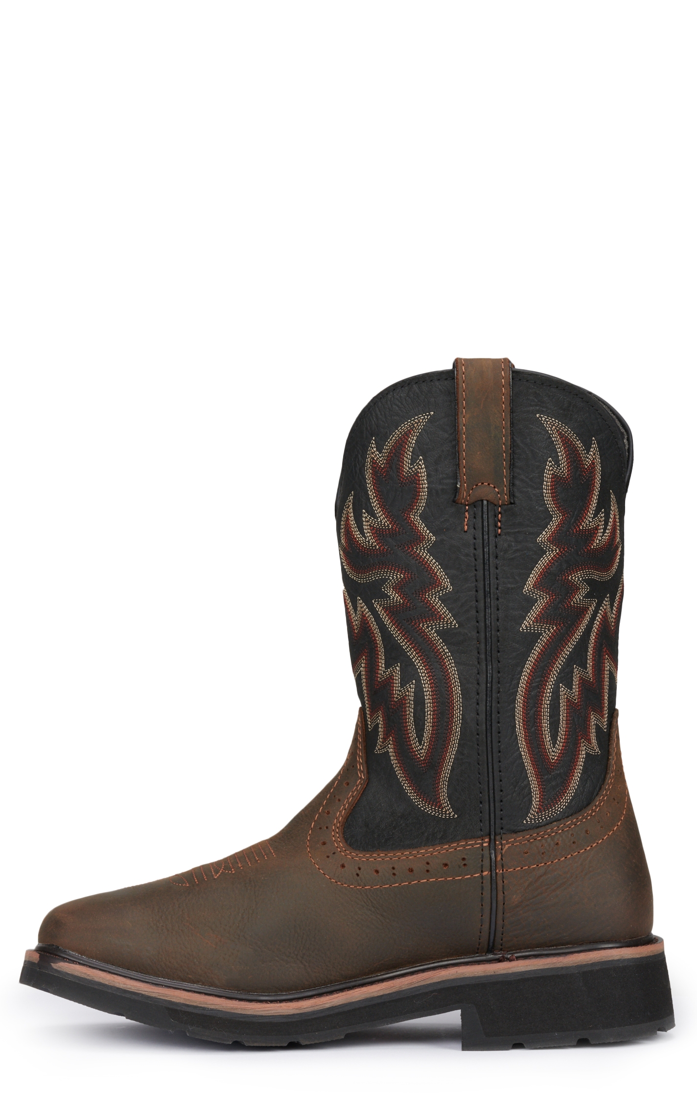 Wolverine Men's Rancher Dark Brown and Black Waterproof Wide Square Toe Wellington Work Boots - Image 1