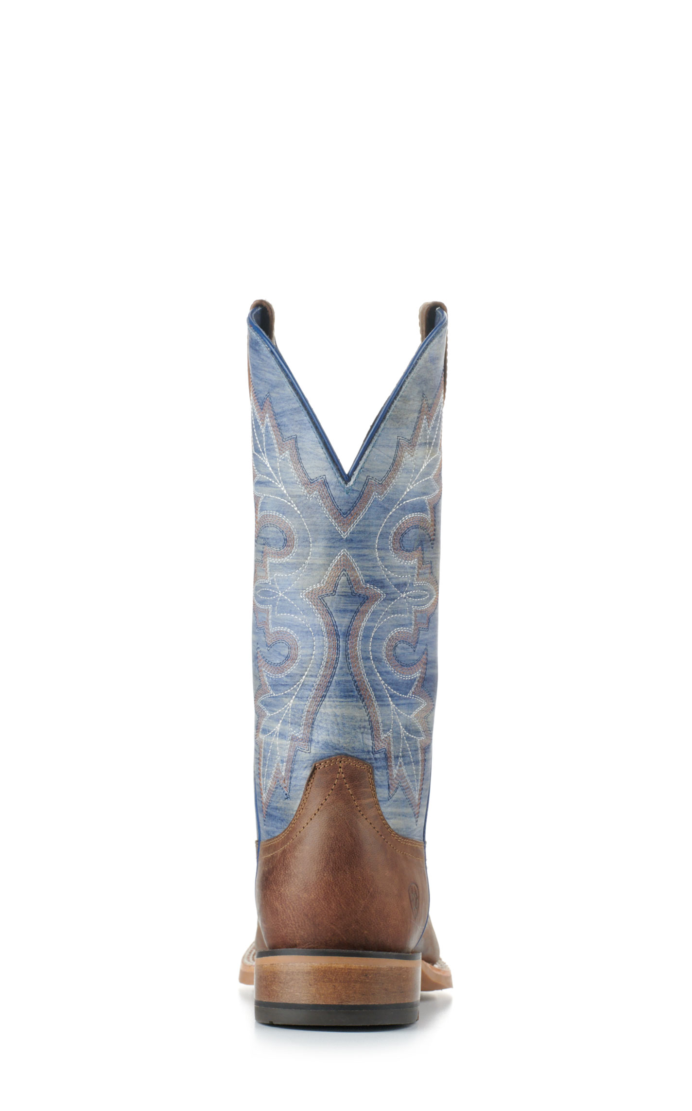 Ariat Men's Standout Brown and Cloud Blue Wide Square Toe Cowboy Boots - Image 1