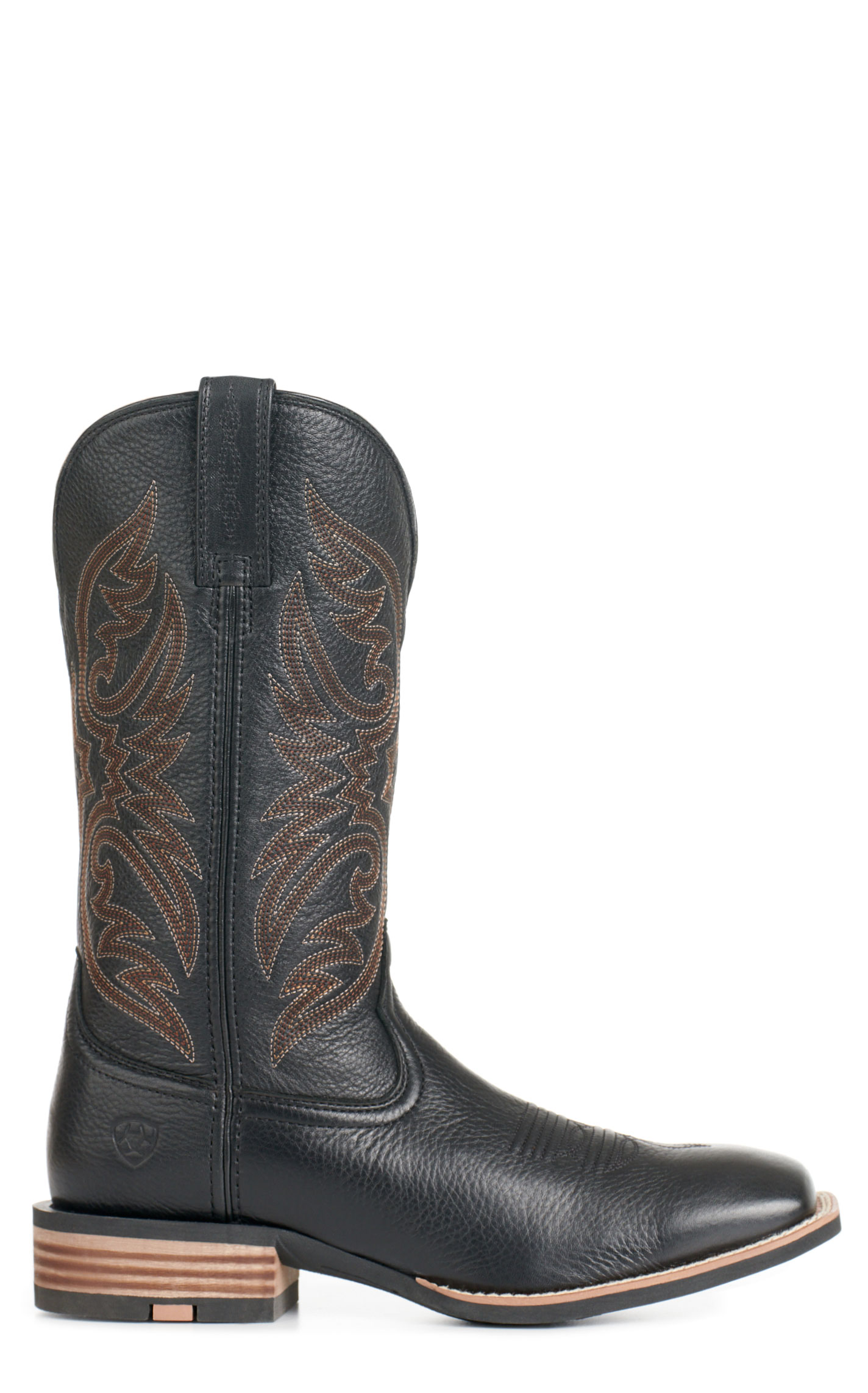 Ariat Men's Ricochet Black Carbon SMARTLITE Wide Square Toe Cowboy Boots - Image 1