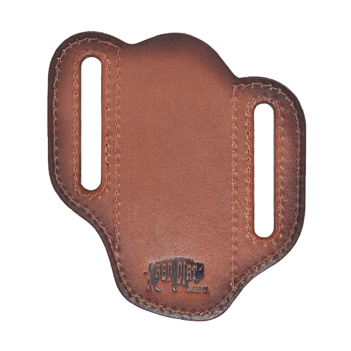 Red Dirt Hat Co Brown Tooled Leather & Bone Inlay Pancake Knife Sheath - Image 1
