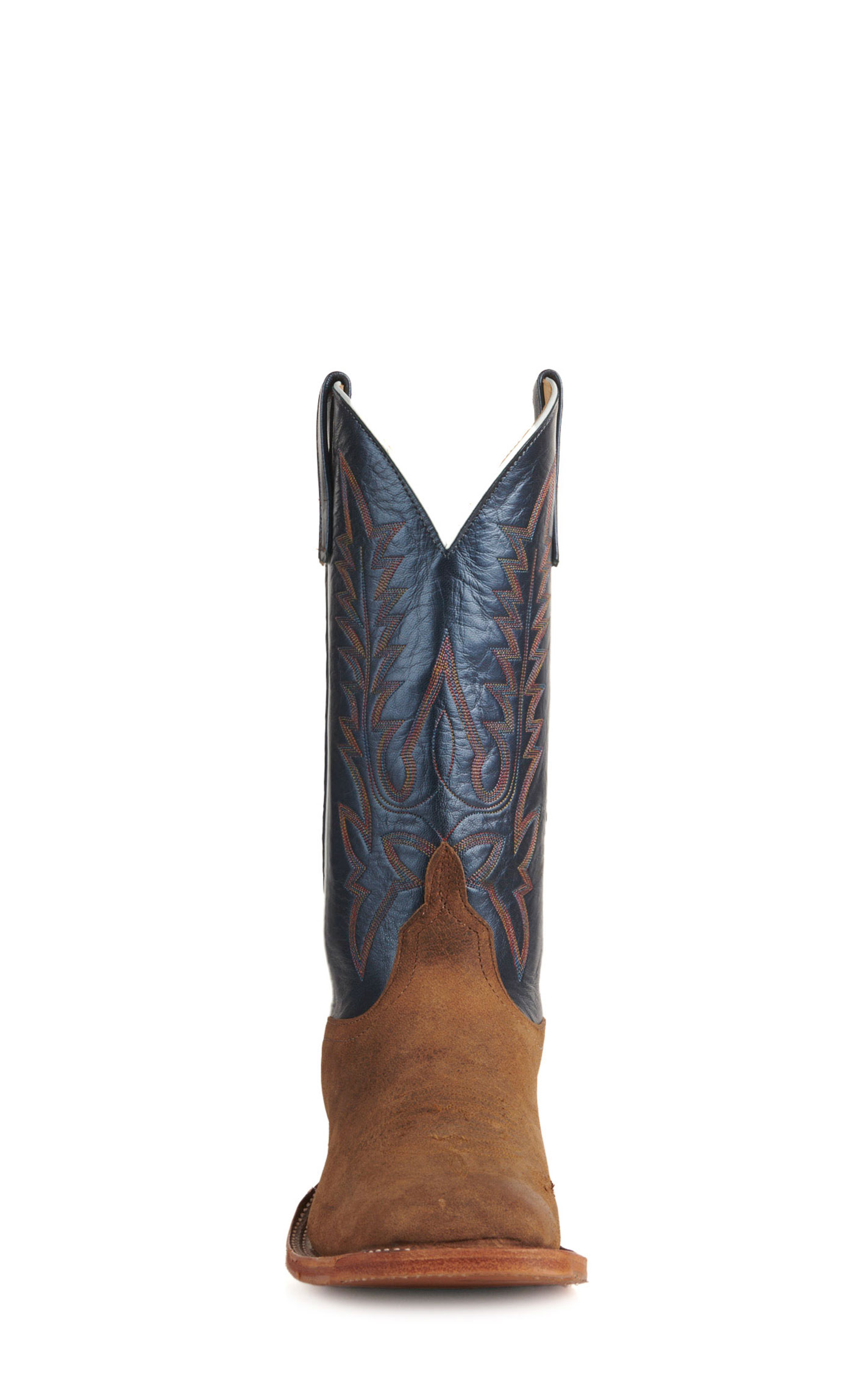Anderson Bean Men's Sand Elk and Blue Wide Square Toe Cowboy Boots - Image 1