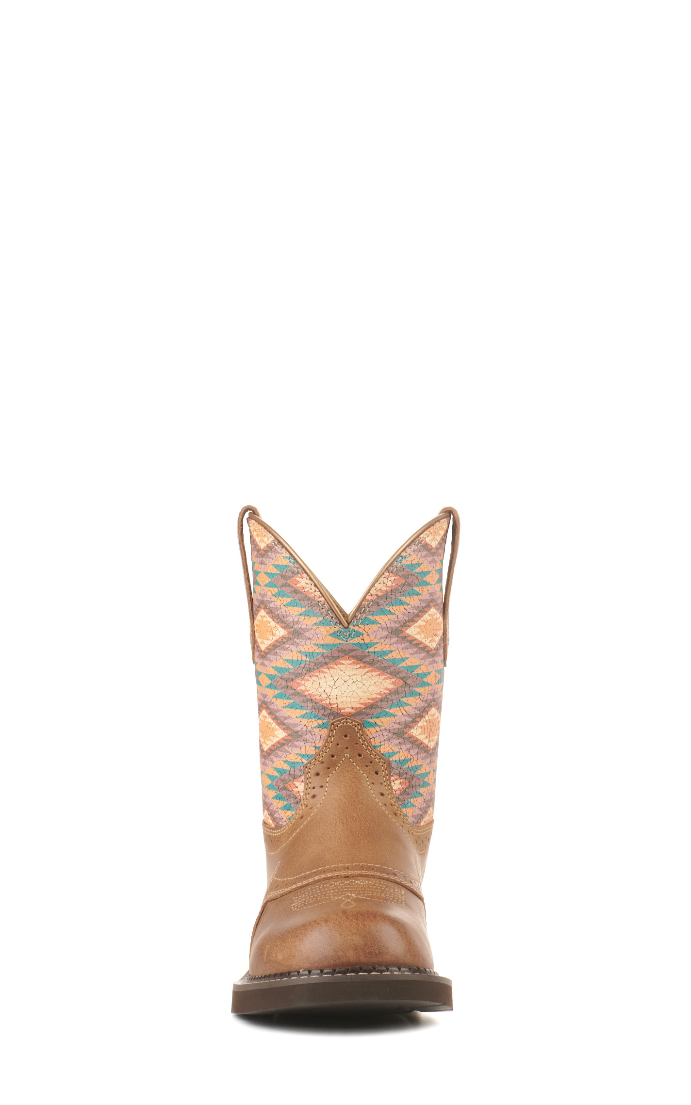 Ariat Women's Fatbaby Heritage Farrah Tan and Aztec Print Round Toe Cowboy Boots - Image 1