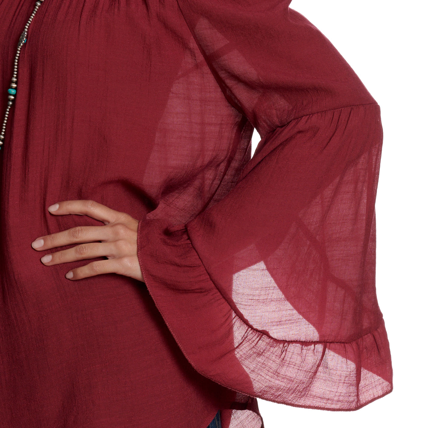 Fashion Express Women's Wine Off The Shoulder Top - Image 1