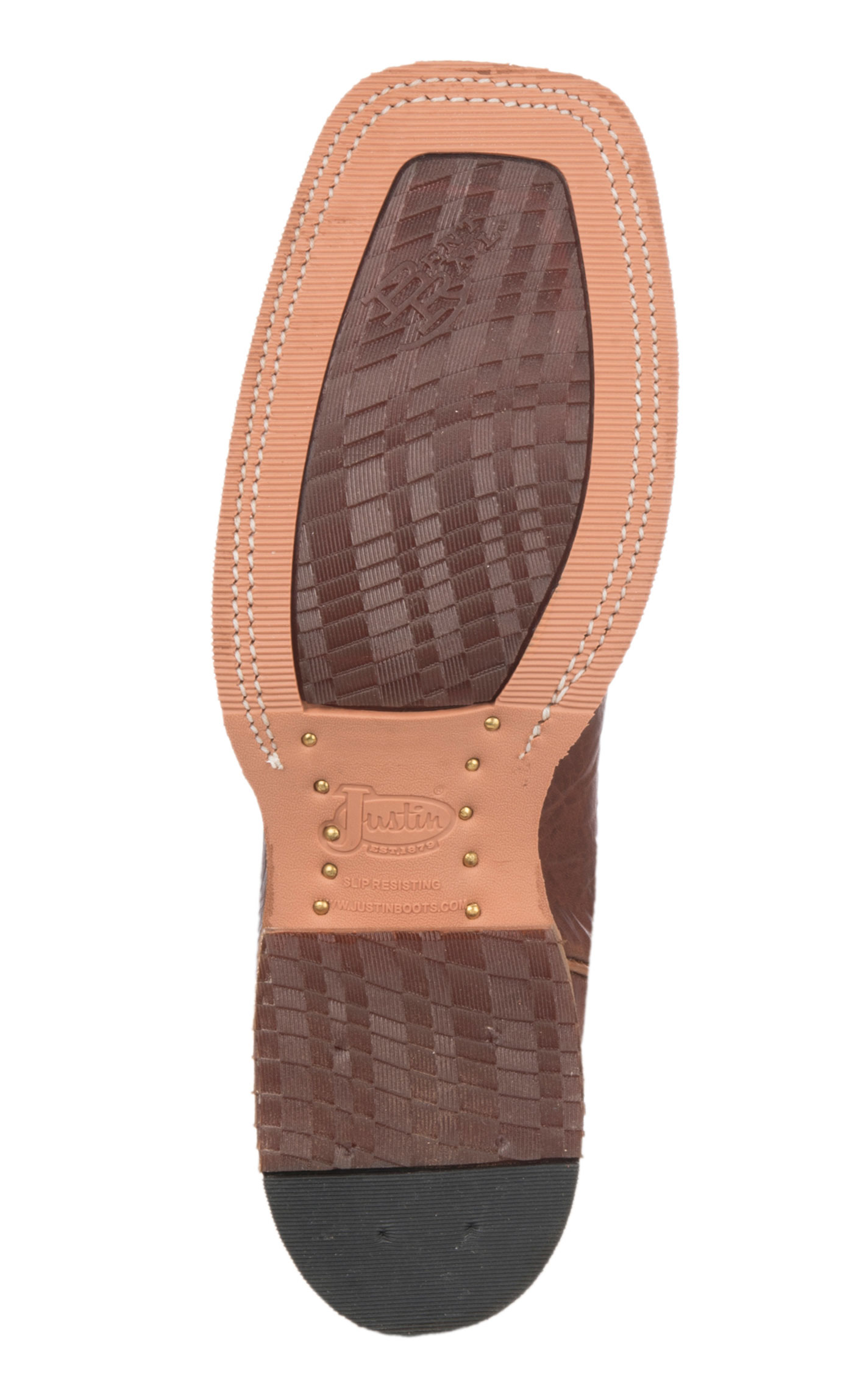 Justin Men's Bent Rail Performance Caddo Brown Cognac and Desert Bone Wide Square Toe Cowboy Boot - Image 1