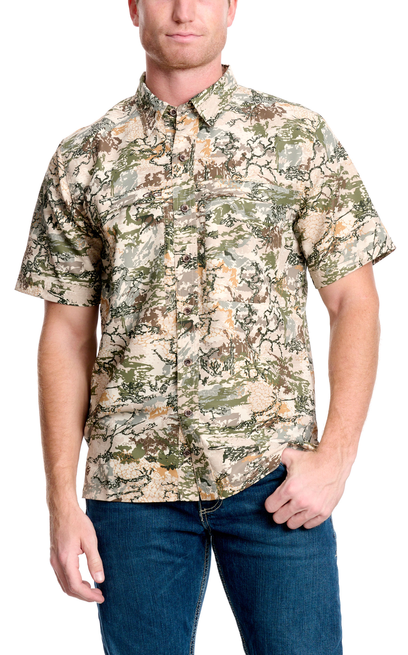 GameGuard Outdoors Men's Camo MicroFiber Fishing Shirt - Image 1