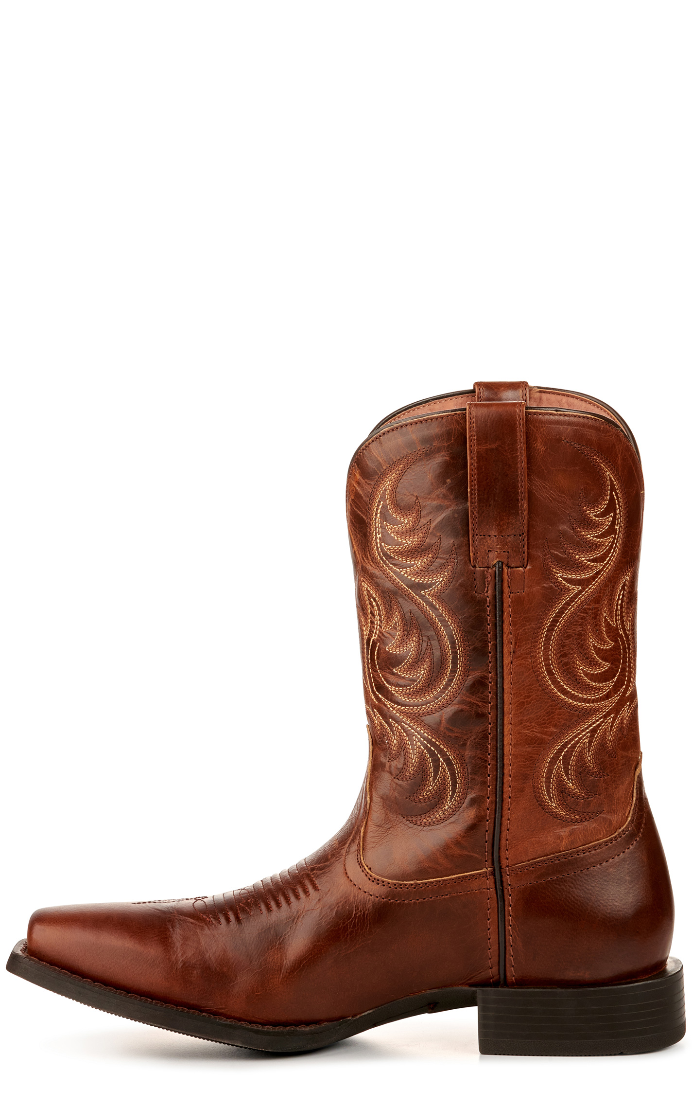 Ariat Men's Sport Boss Man Rich Cognac Punchy Square Toe Cowboy Boots - Image 1
