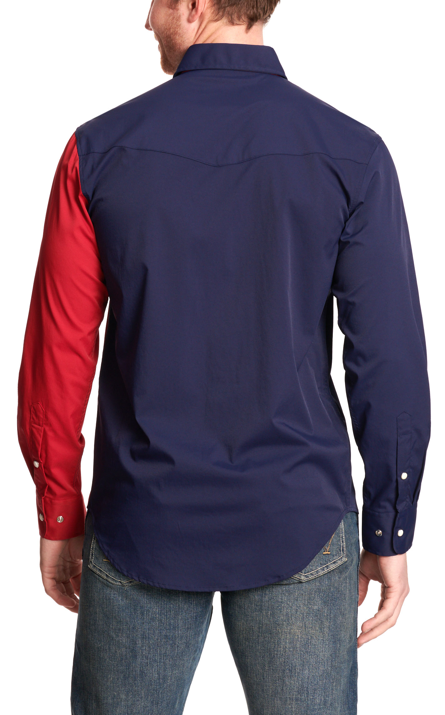 Larro Men's Texas Flag Long Sleeve Snap Fishing Shirt - Image 3