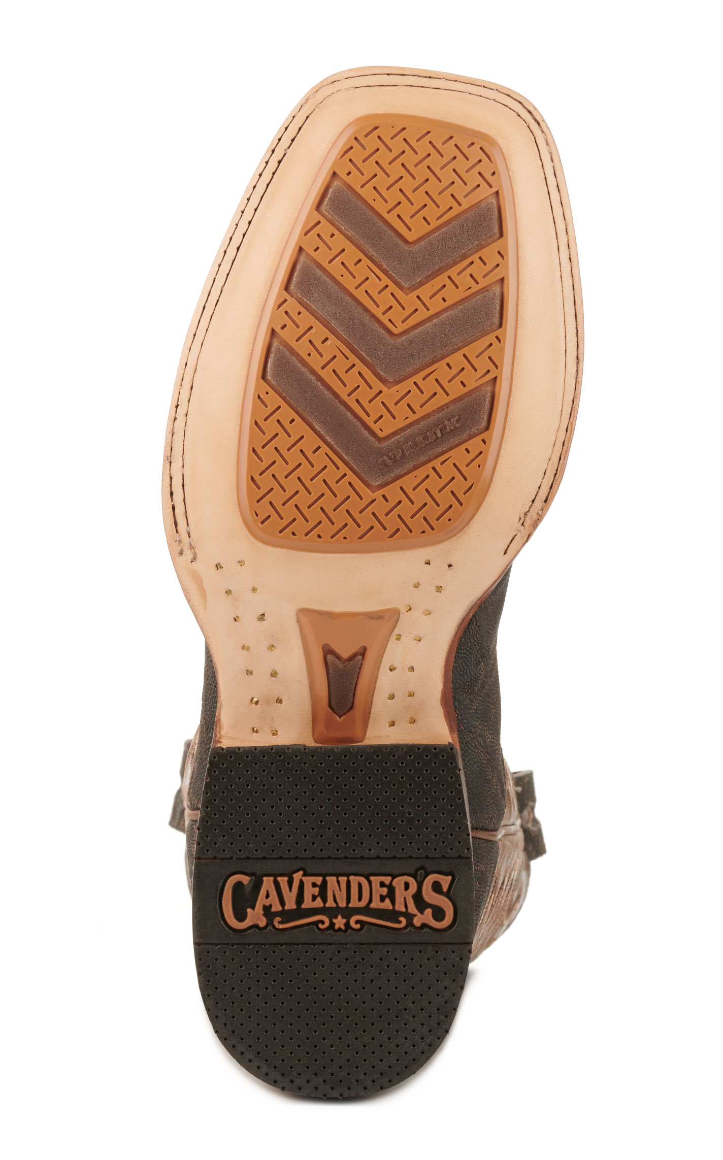 Cavender's Men's Endurance Chocolate and Dark Brown Elephant Wide Square Toe Exotic Cowboy Boots - Image 1