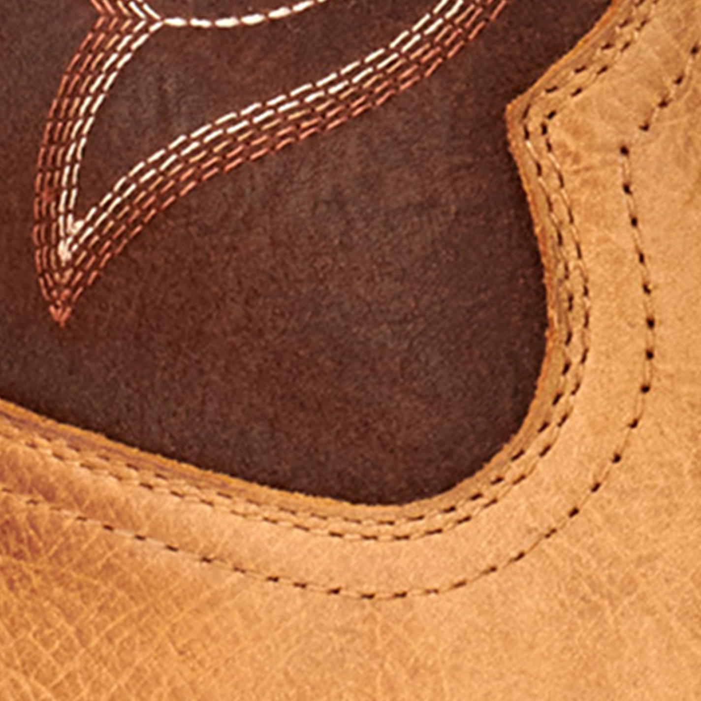 Ariat Men's Sport Partner Matte Tan Buck and Chocolate Wide Square Toe Cowboy Boots - Image 1