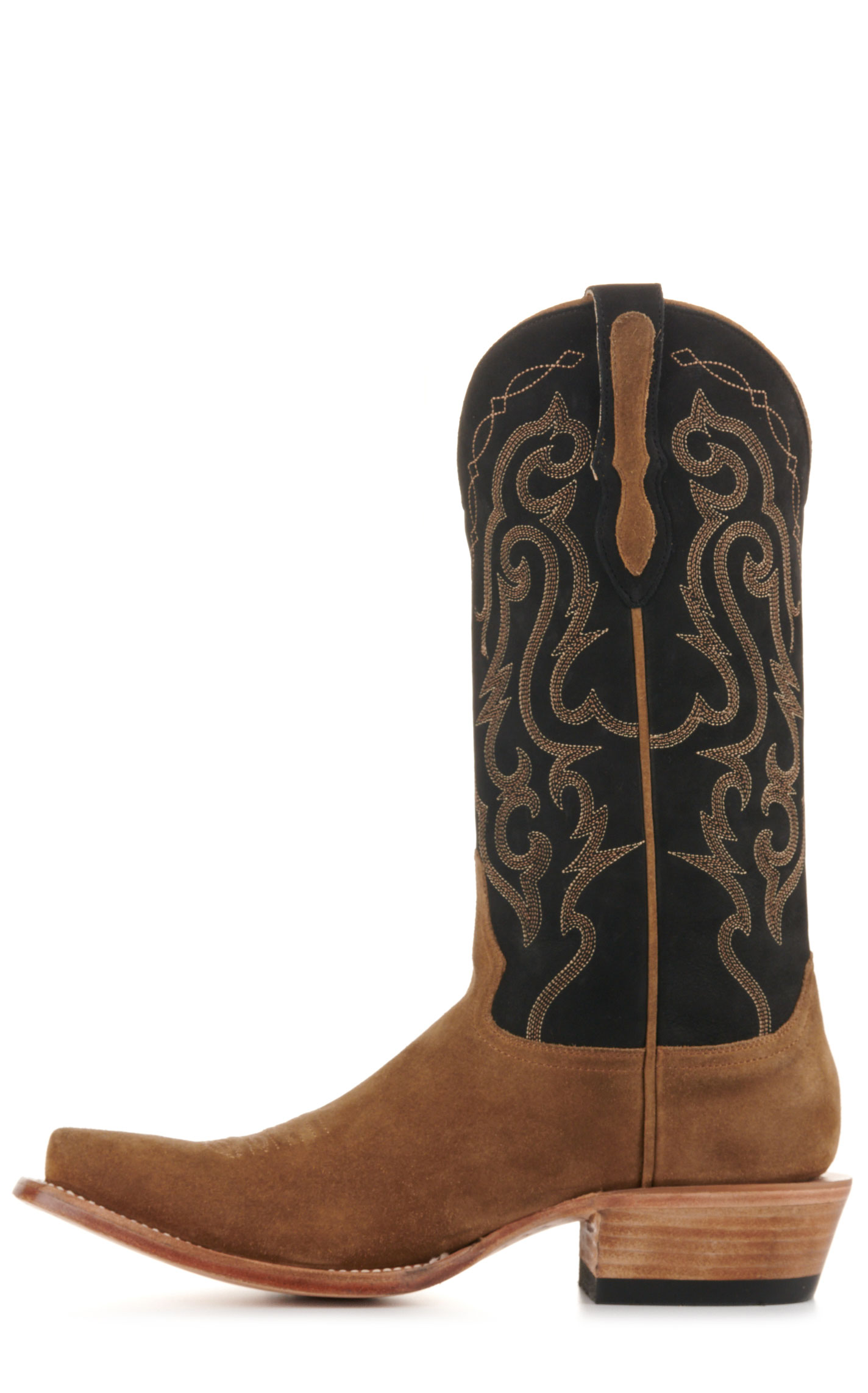 Cavender's Men's Dijon Roughout and Black Punchy Square Toe Cowboy Boots - Image 1