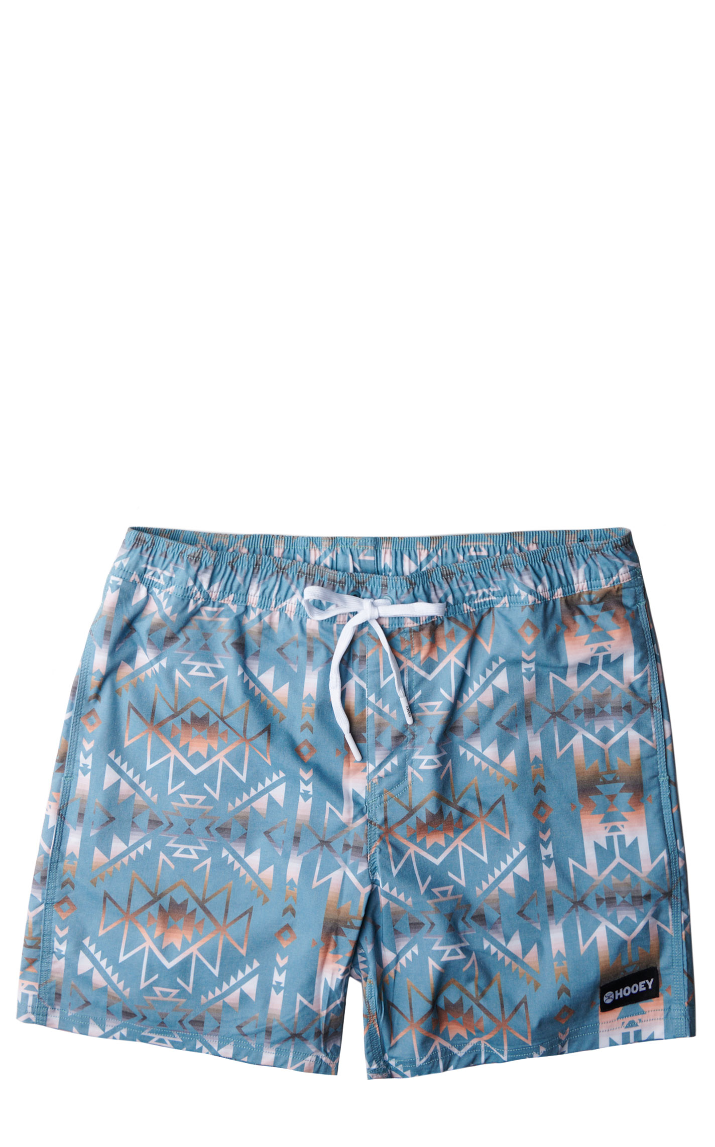 Hooey Men's Big Wake Teal Colorful Aztec Swim Trunks - Image 1