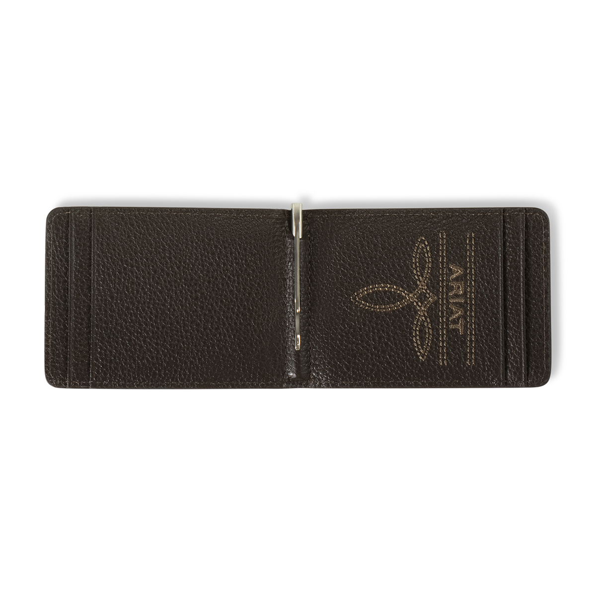 Ariat Calf Hair & Basket Weave Money Clip BiFold Wallet - Image 1
