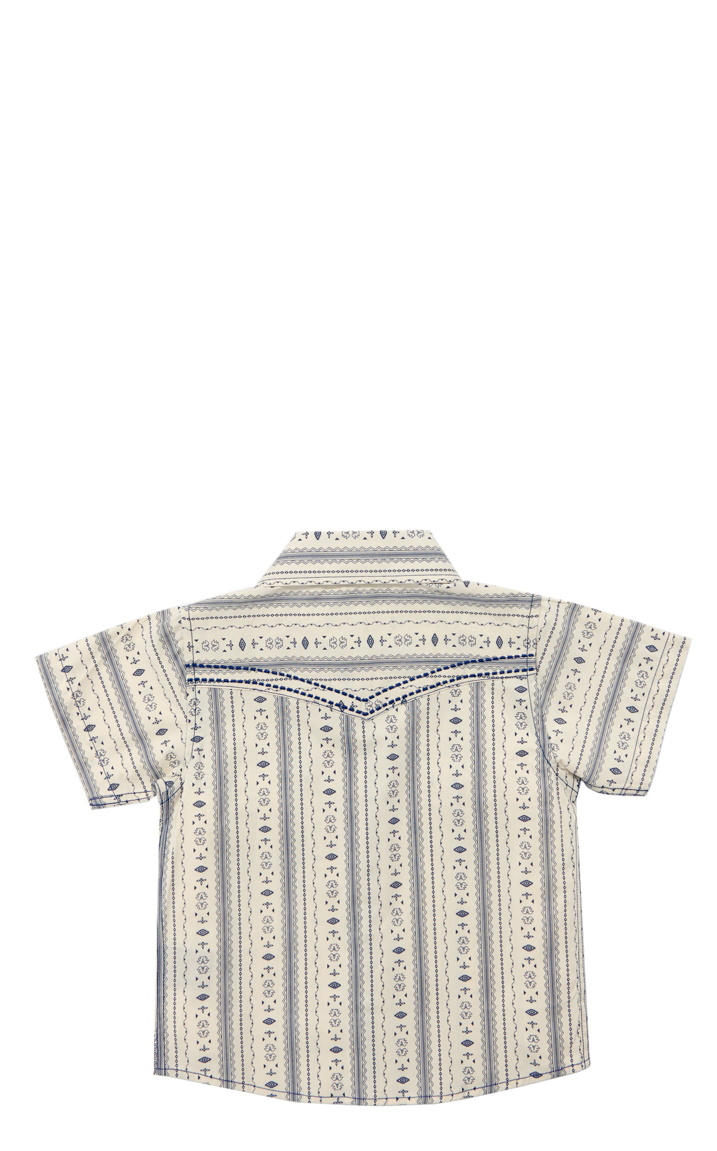 Cowboy Hardware Toddler Boy's Blue & White Striped Aztec Shirt - Image 1