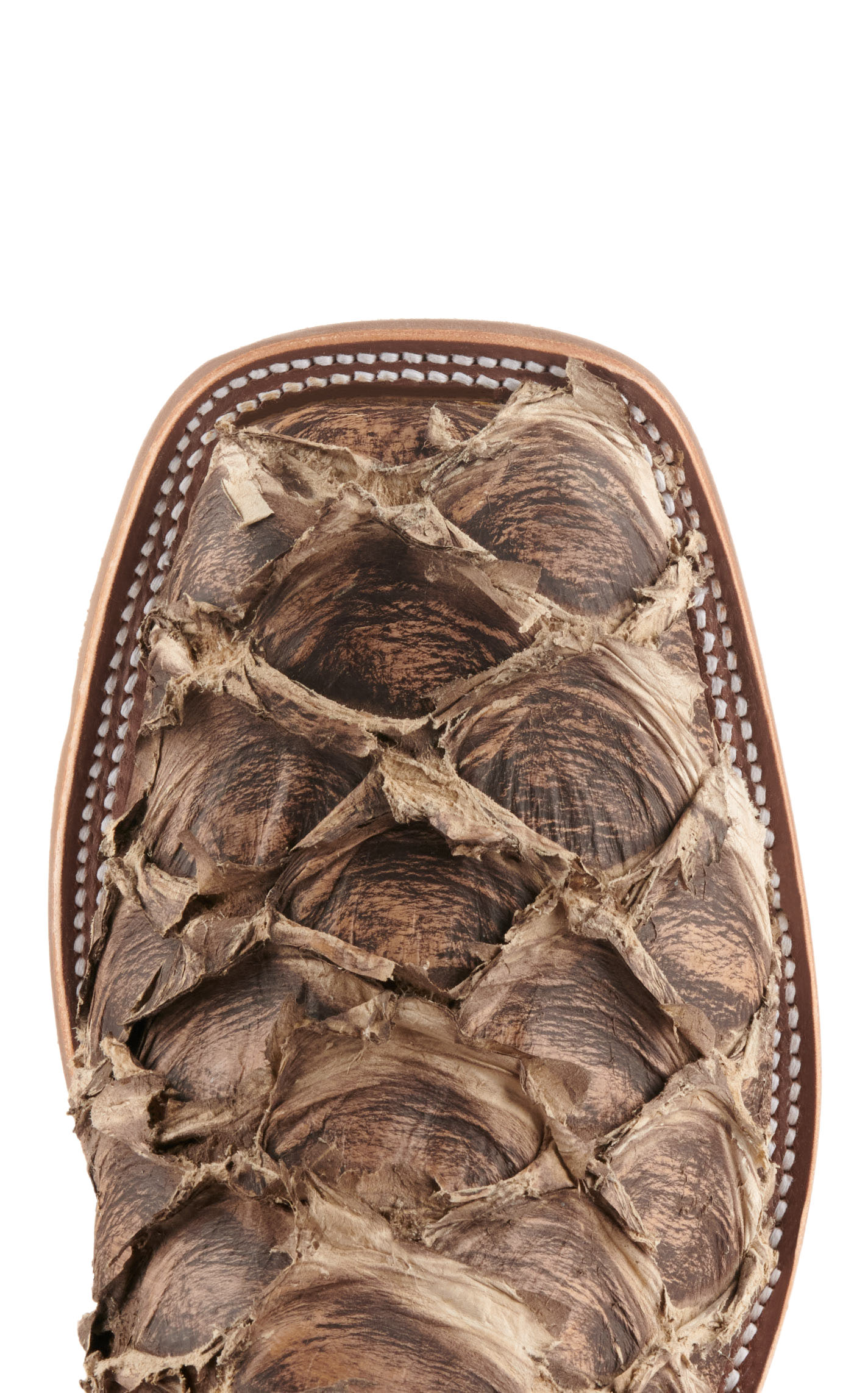 Anderson Bean Men's Red and Rustic Brown Big Bass Wide Square Toe Exotic Cowboy Boots - Image 1